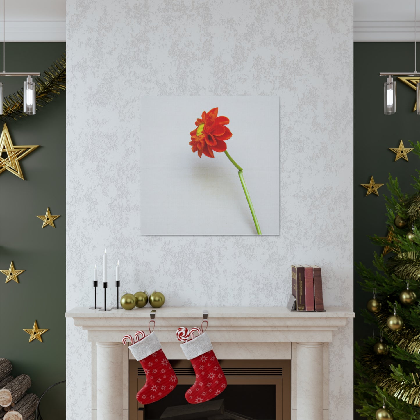 "Kazimir Malevich Inspiration: Hand-Painted Flower Canvas Print" by PenPencilArt