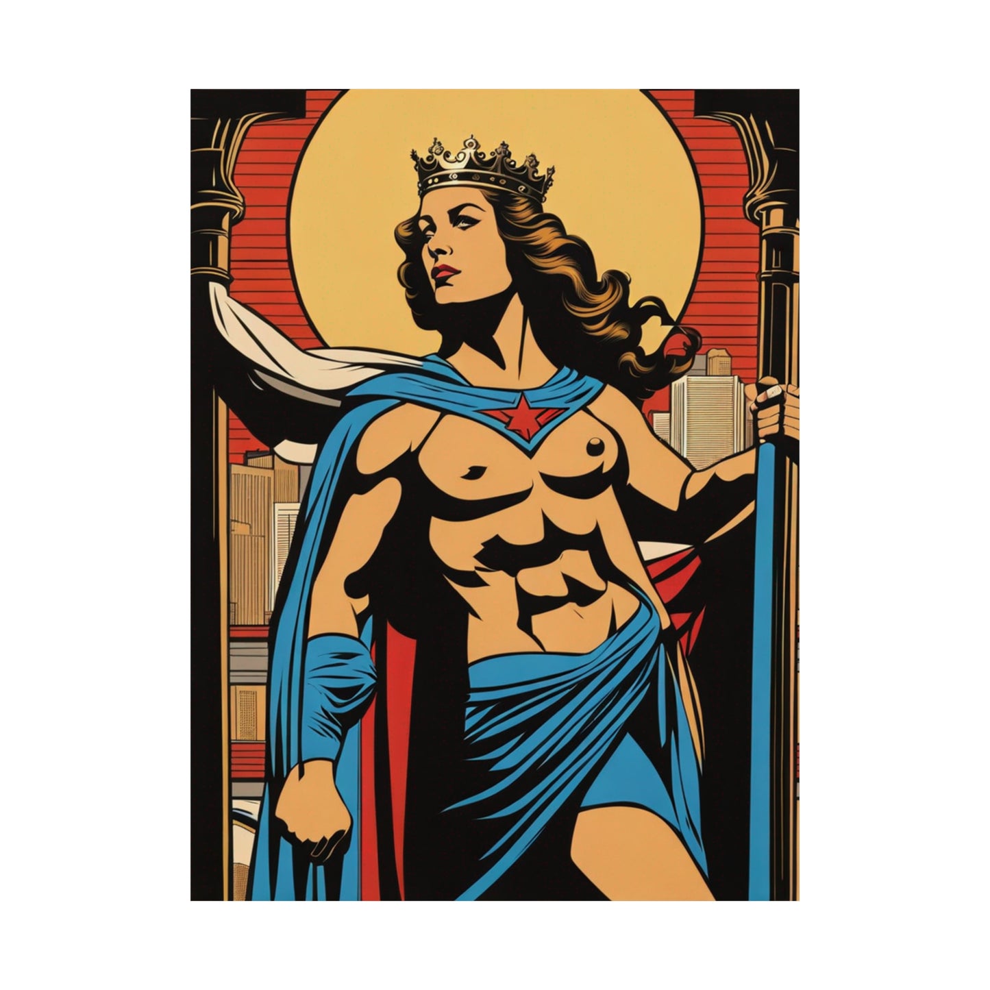 "Justice Print Poster by Mel Ramos-Inspired Styling" by PenPencilArt