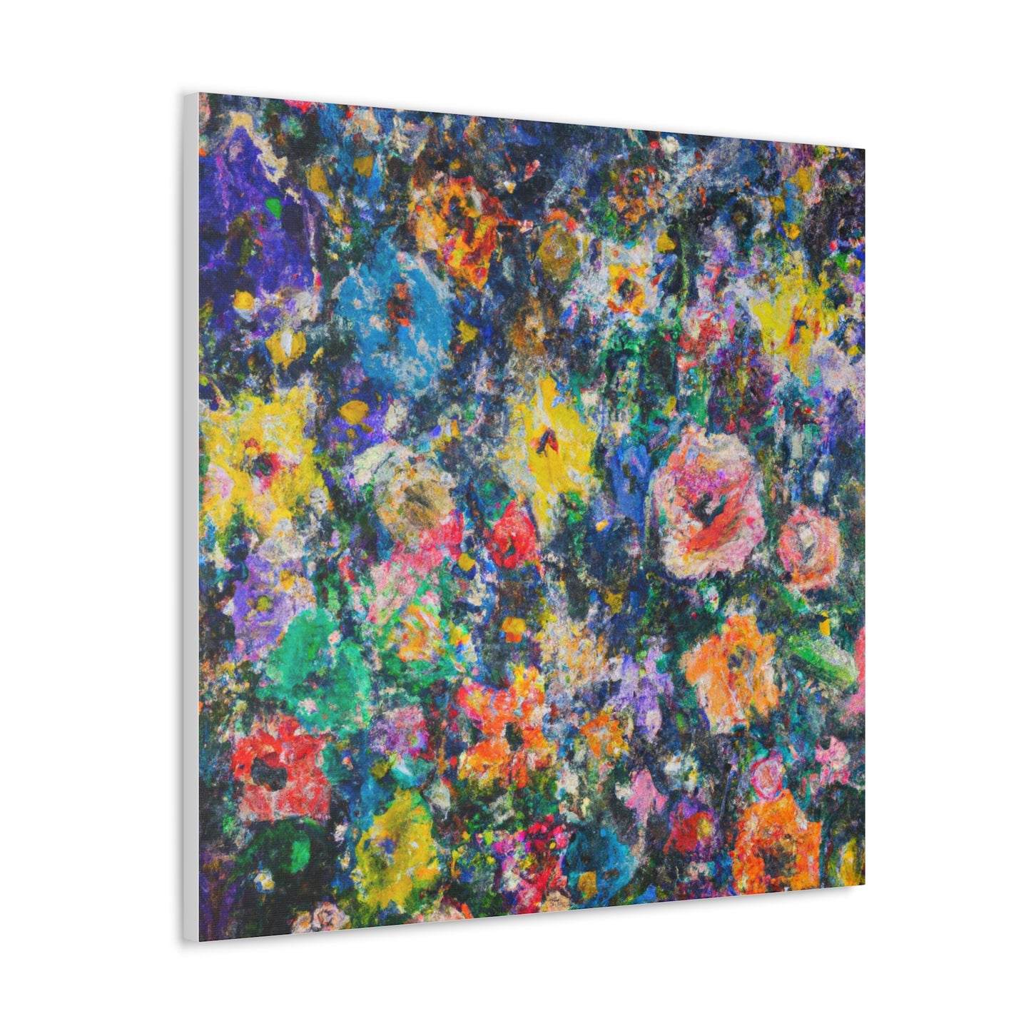 "Flowers in a Style Inspired by Jackson Pollock - Canvas Prints" by PenPencilArt