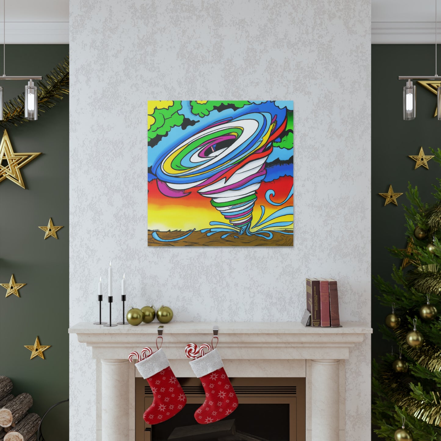 "A Unique Texas Tornado Canvas Print Inspired by Peter Max" by PenPencilArt