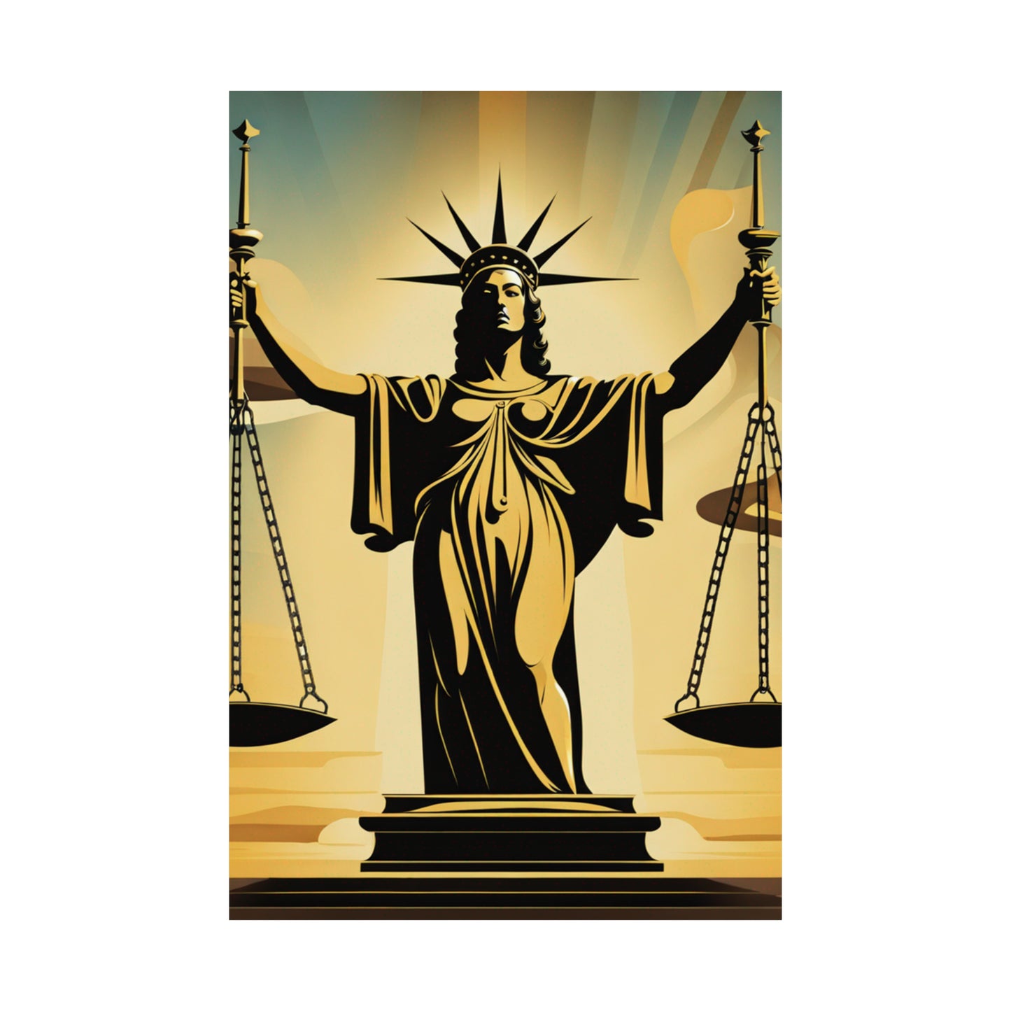 "Dalí-Inspired Justice Poster Print: An Eye-Catching Artwork" by PenPencilArt