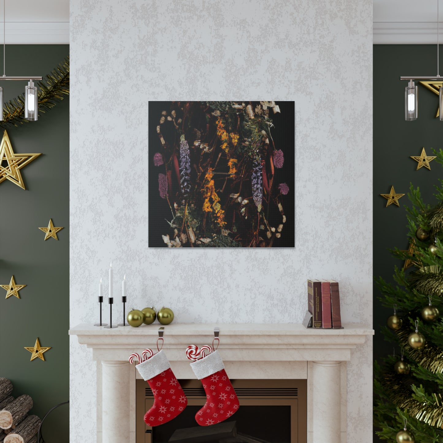 "Mimmo Rotella-Inspired Flower Canvas Prints" by PenPencilArt