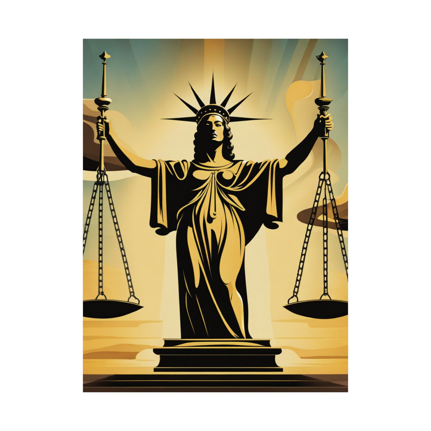 "Dalí-Inspired Justice Poster Print: An Eye-Catching Artwork" by PenPencilArt