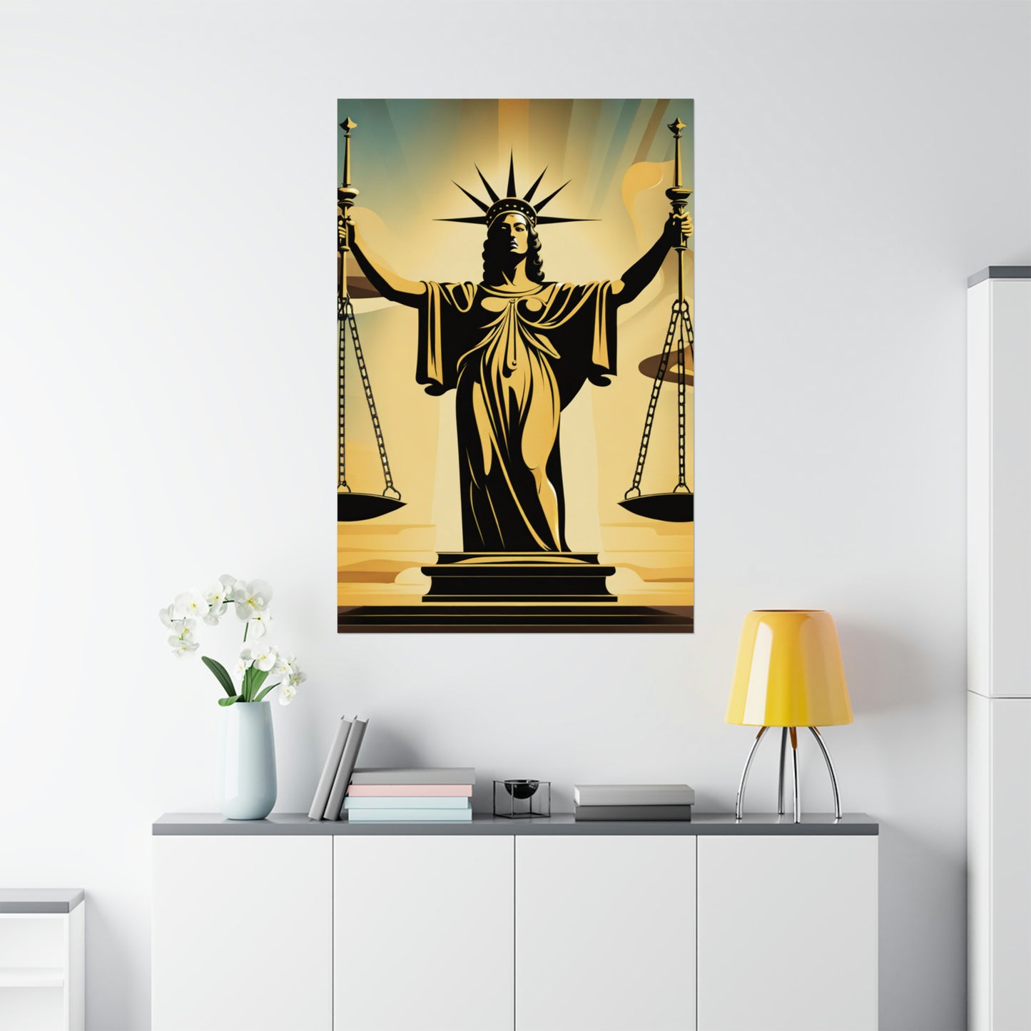 "Dalí-Inspired Justice Poster Print: An Eye-Catching Artwork" by PenPencilArt
