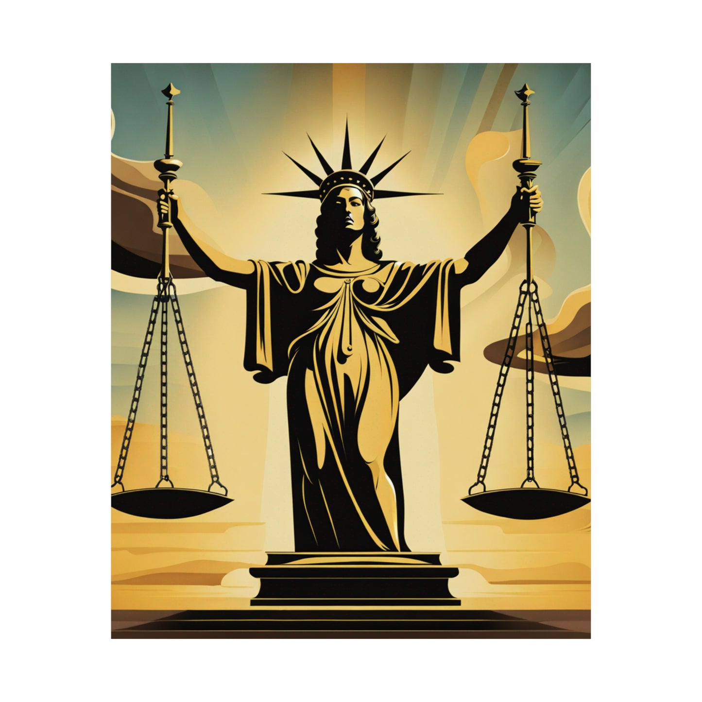 "Dalí-Inspired Justice Poster Print: An Eye-Catching Artwork" by PenPencilArt