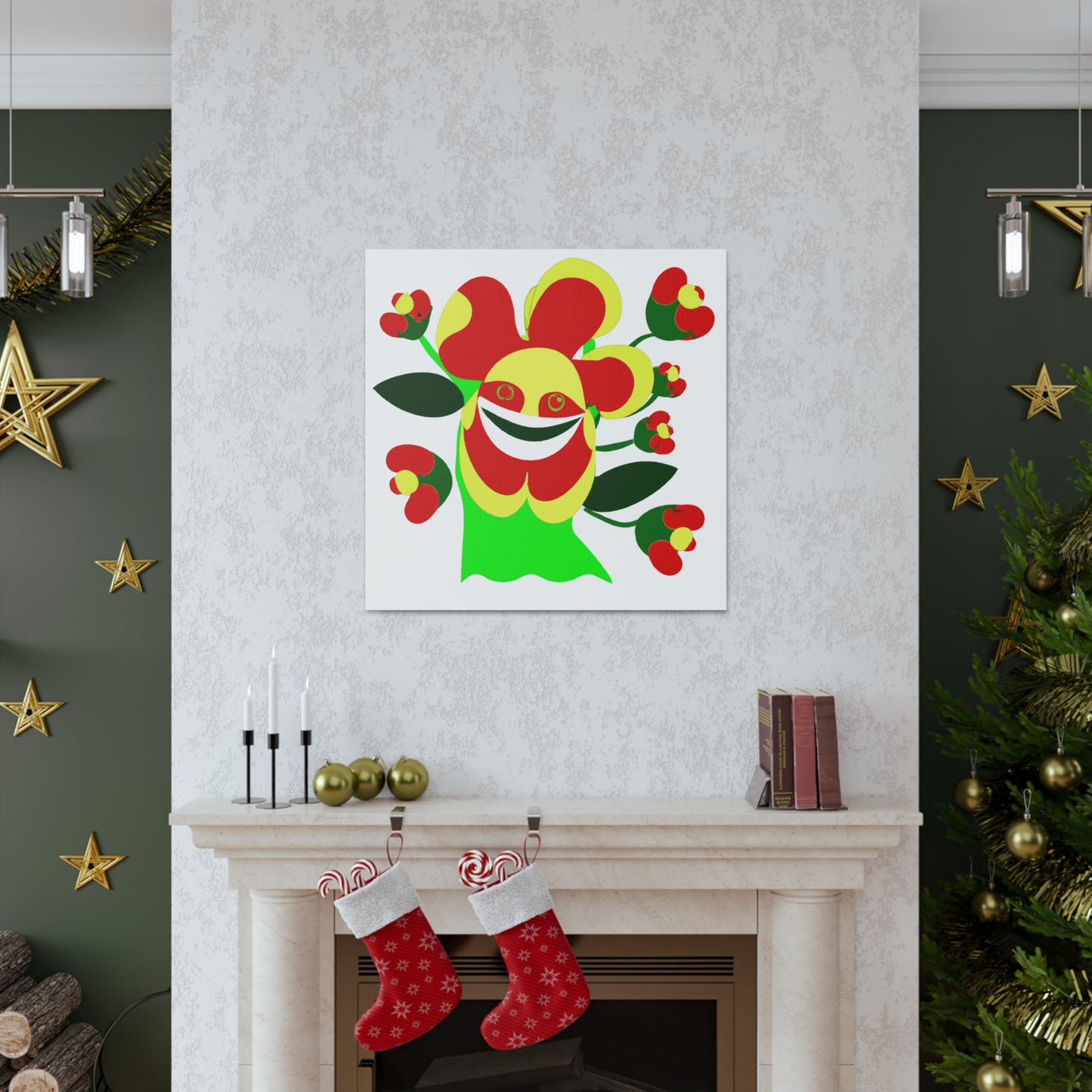 "Takashi Murakami-Inspired Canvas Flower Prints" by PenPencilArt
