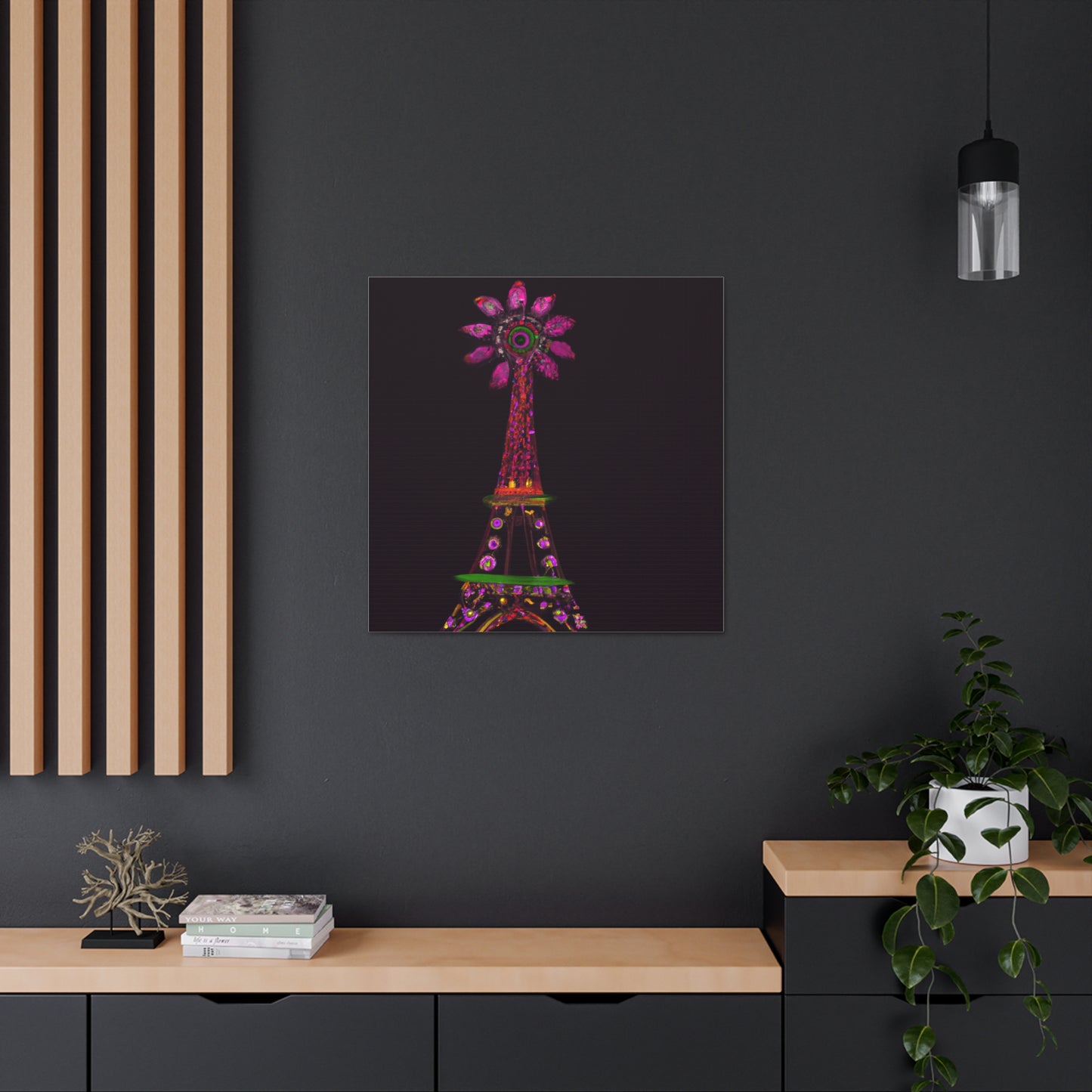 "Sparkling Eiffel Tower Canvas Print Inspired by Frida Kahlo" by PenPencilArt
