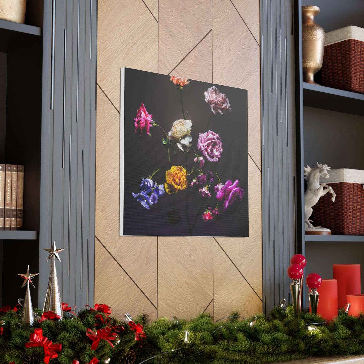 "Canvas Print of "Flowers in Mark Rothko-Inspired Style" by PenPencilArt