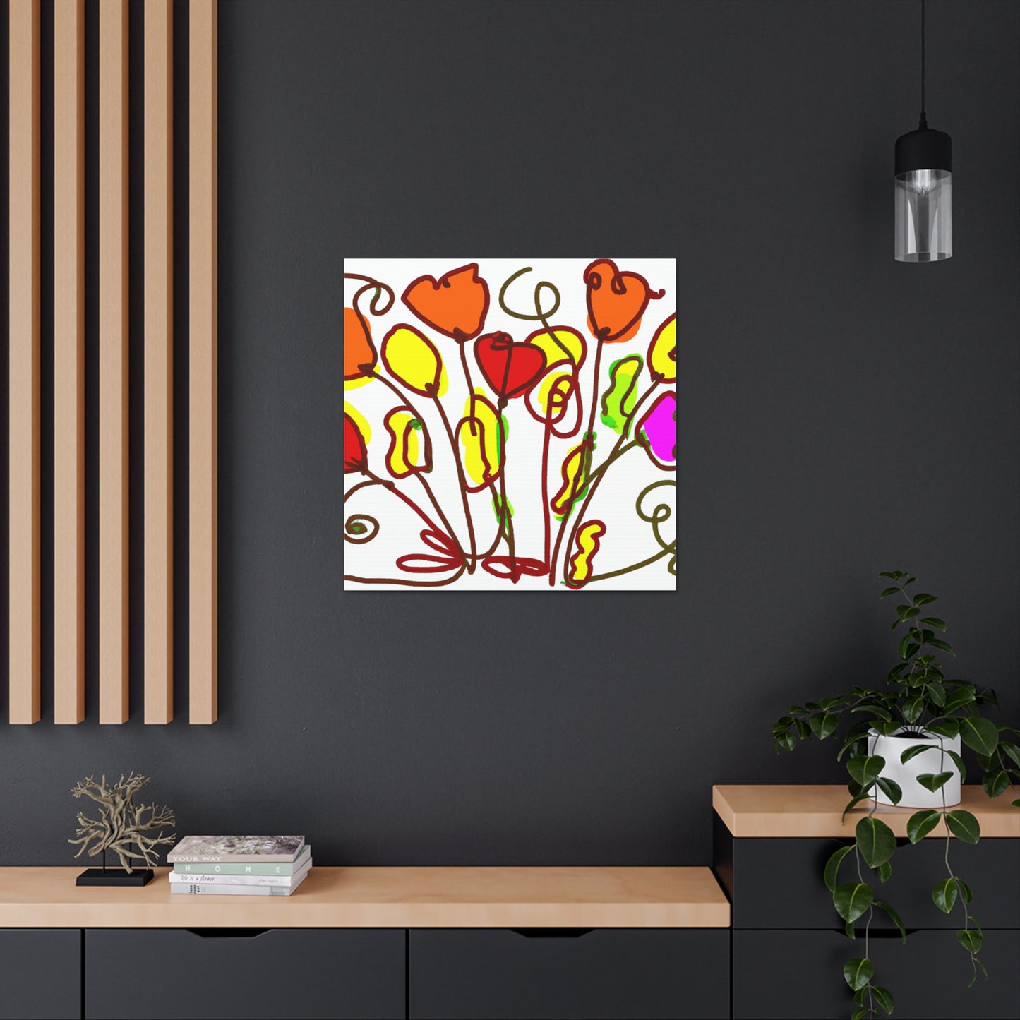"Vibrant Flower Canvas Prints Inspired by Peter Max" by PenPencilArt