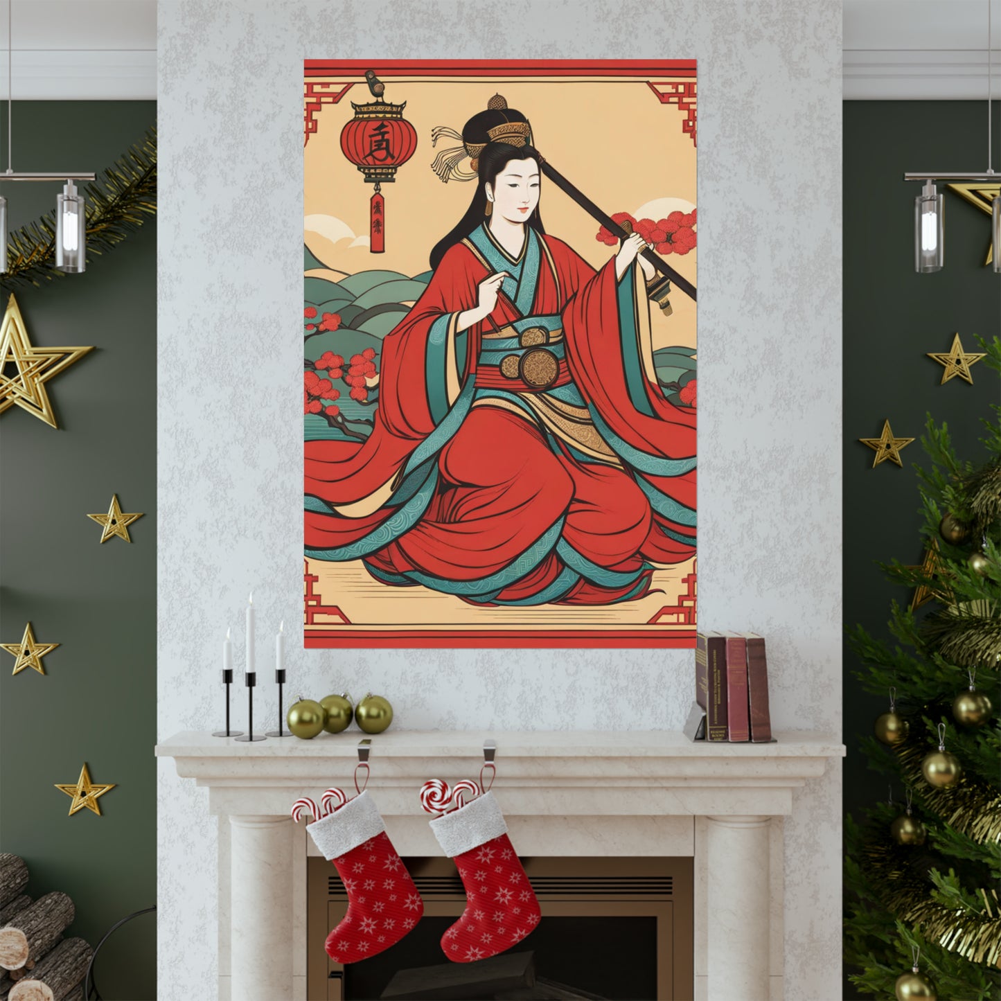 "Qiu Ying-Inspired Justice Poster Prints for Home Decor" by PenPencilArt