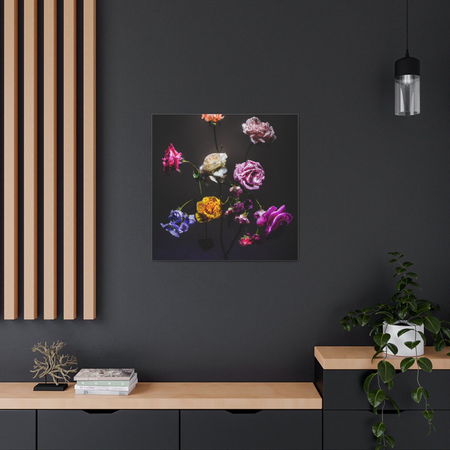 "Canvas Print of "Flowers in Mark Rothko-Inspired Style" by PenPencilArt