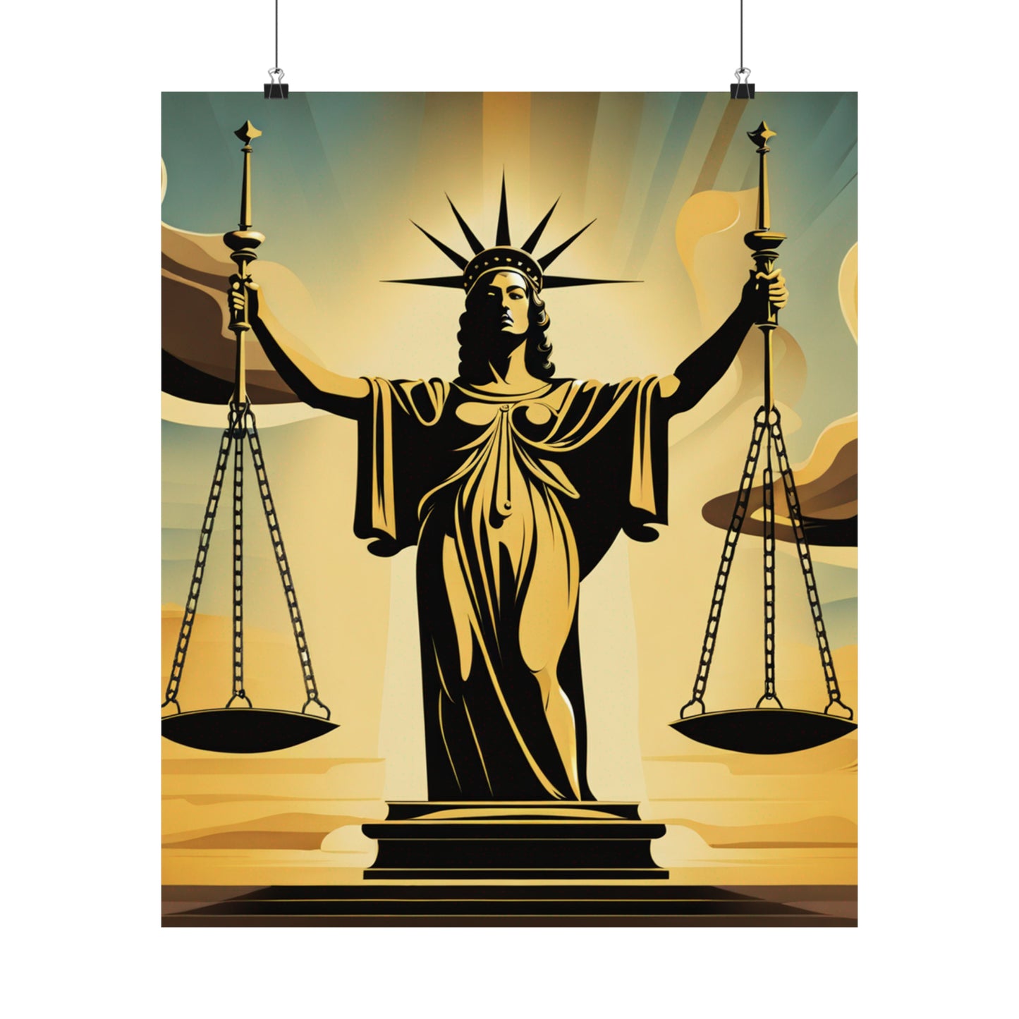 "Dalí-Inspired Justice Poster Print: An Eye-Catching Artwork" by PenPencilArt