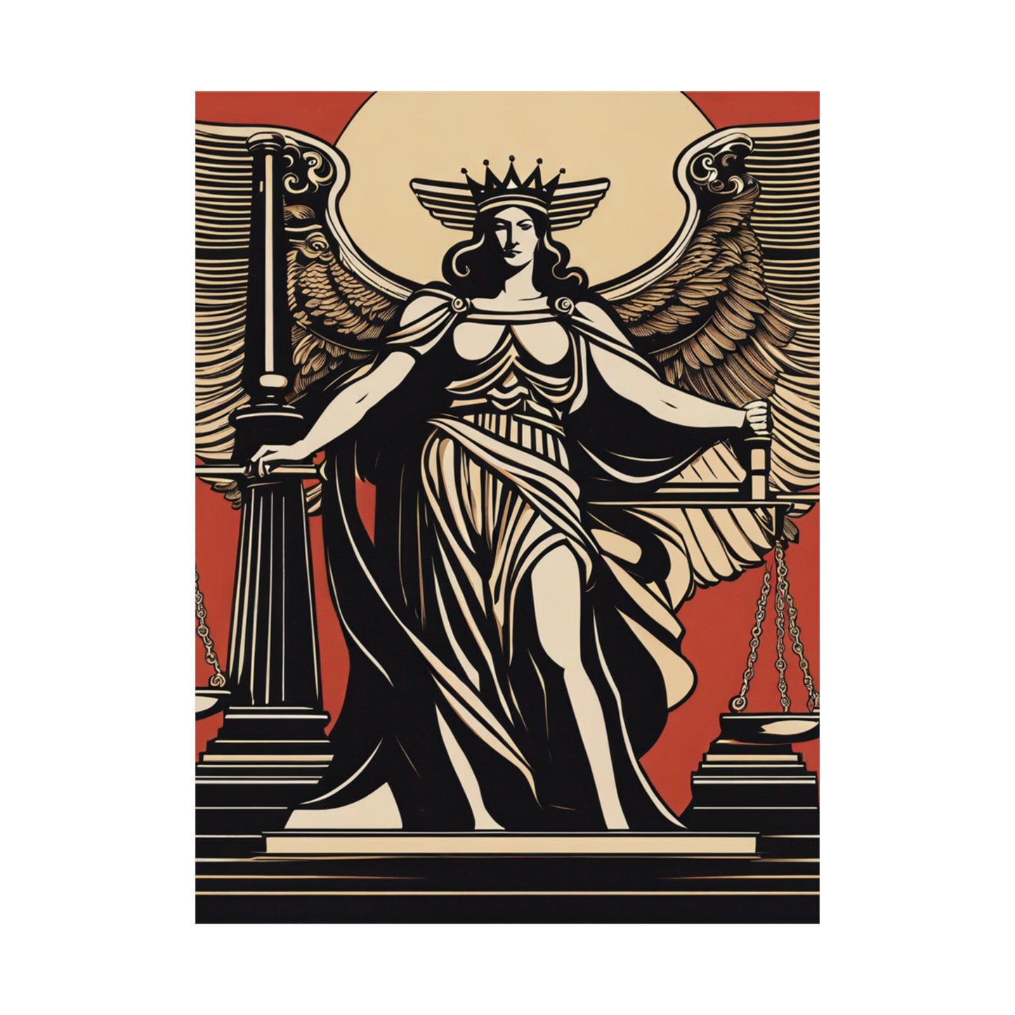 "Hariton Pushwagner-Inspired Justice Poster Print" by PenPencilArt
