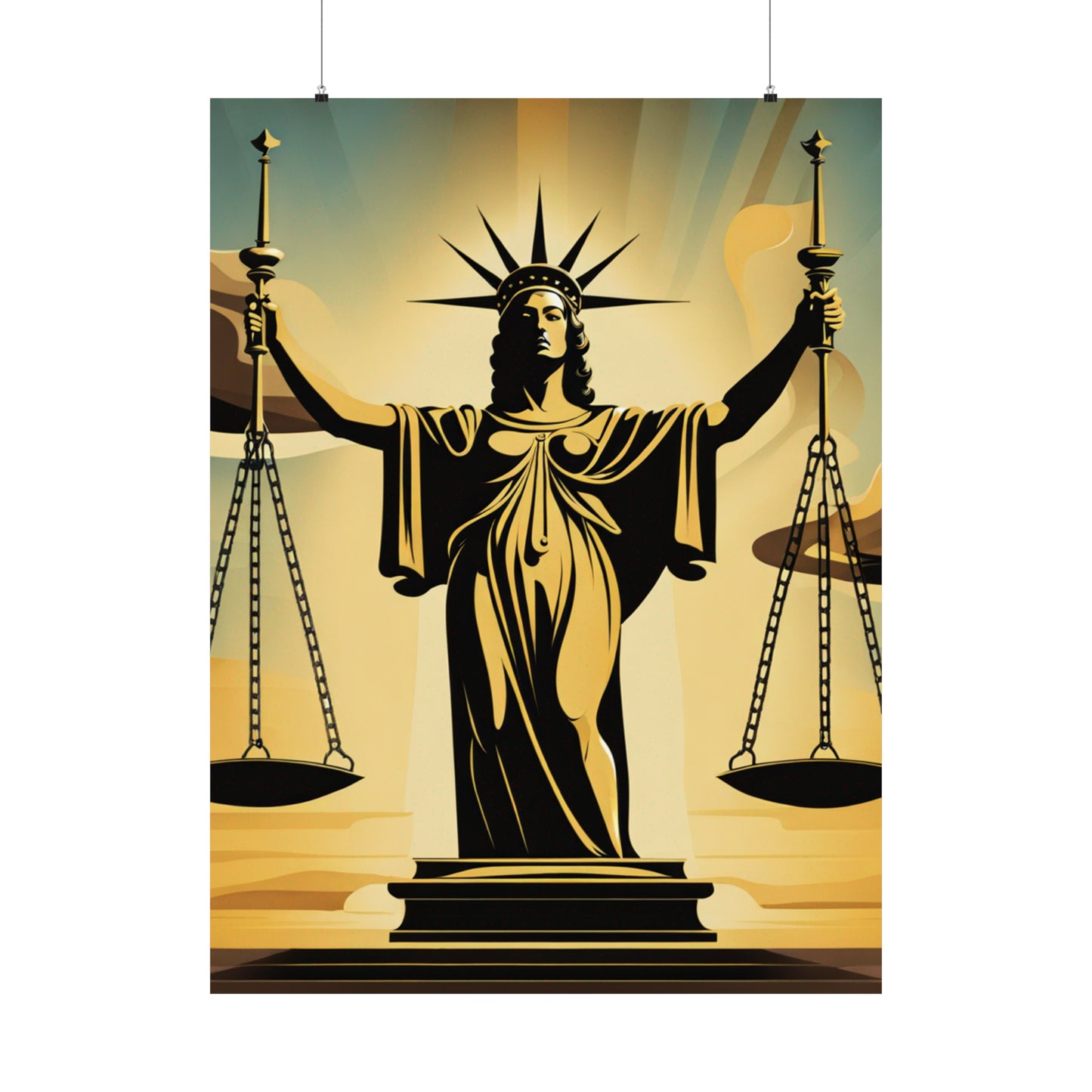 "Dalí-Inspired Justice Poster Print: An Eye-Catching Artwork" by PenPencilArt