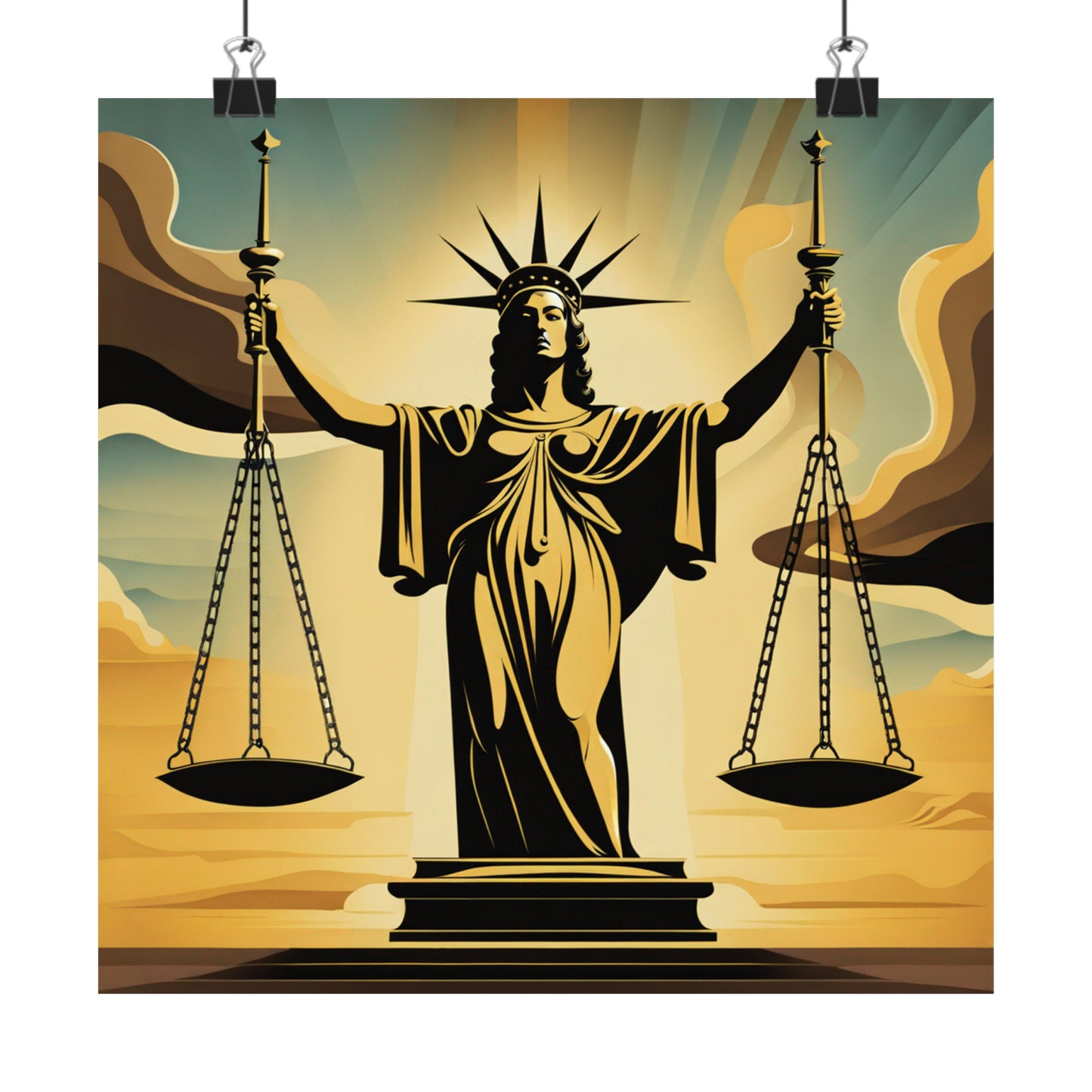 "Dalí-Inspired Justice Poster Print: An Eye-Catching Artwork" by PenPencilArt