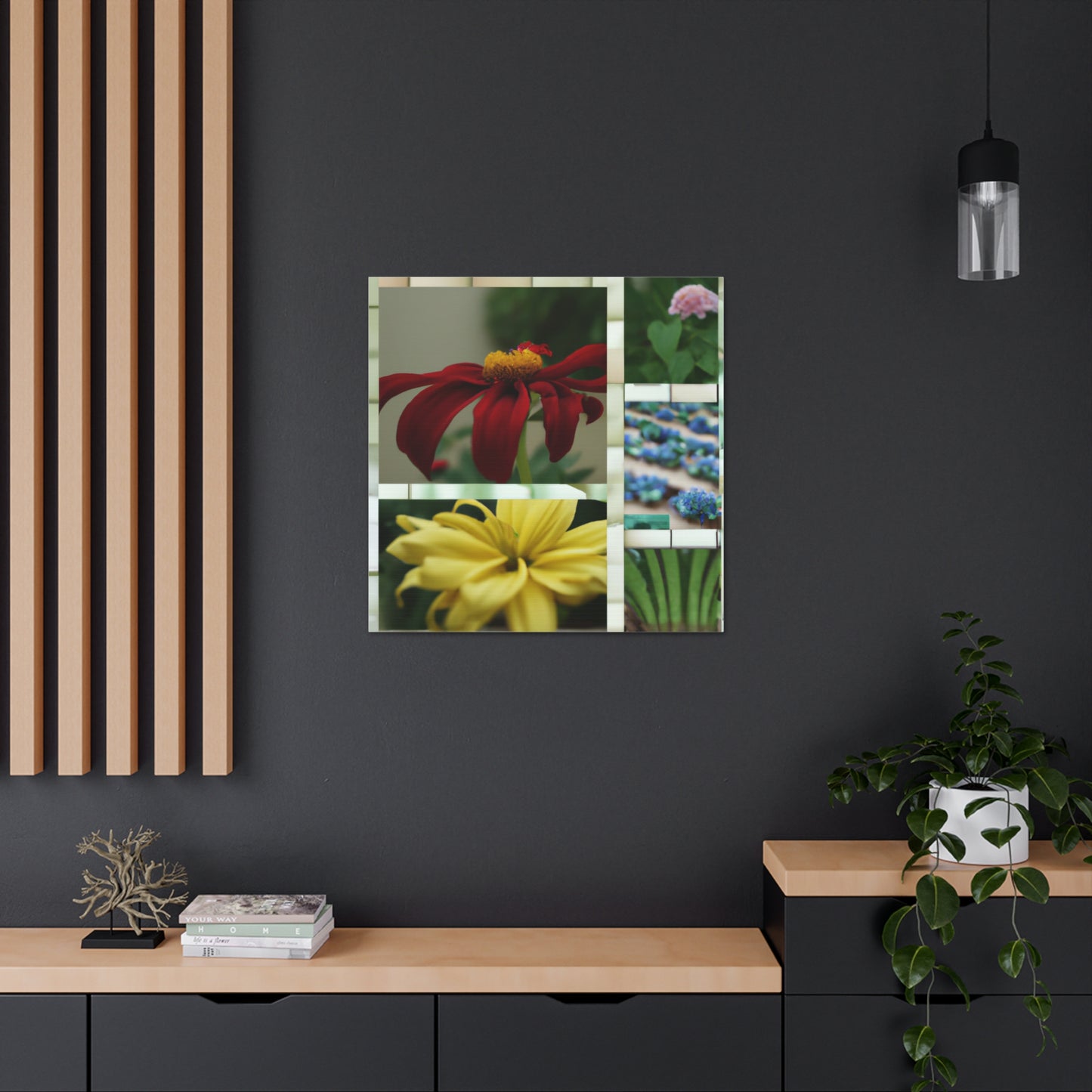 "Flowers Inspired by David Hockney - Canvas Prints" by PenPencilArt