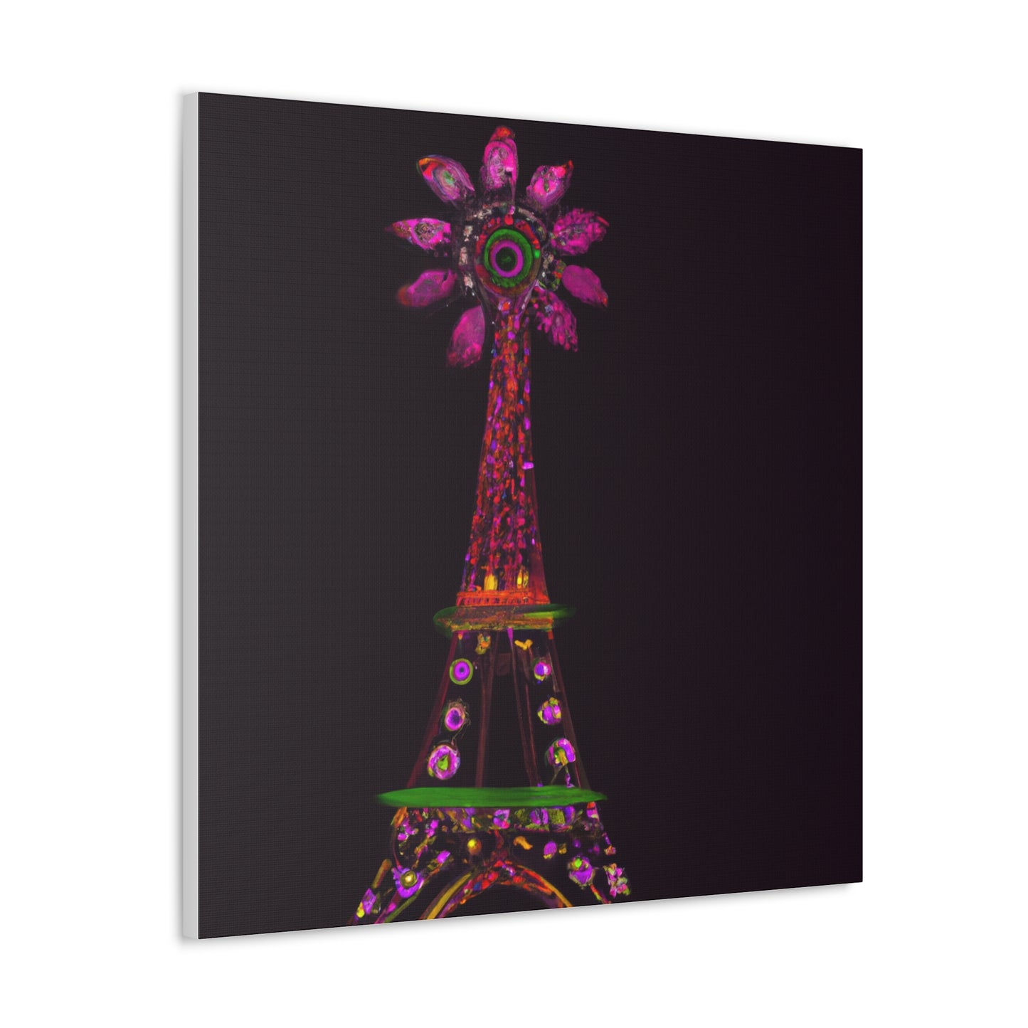"Sparkling Eiffel Tower Canvas Print Inspired by Frida Kahlo" by PenPencilArt