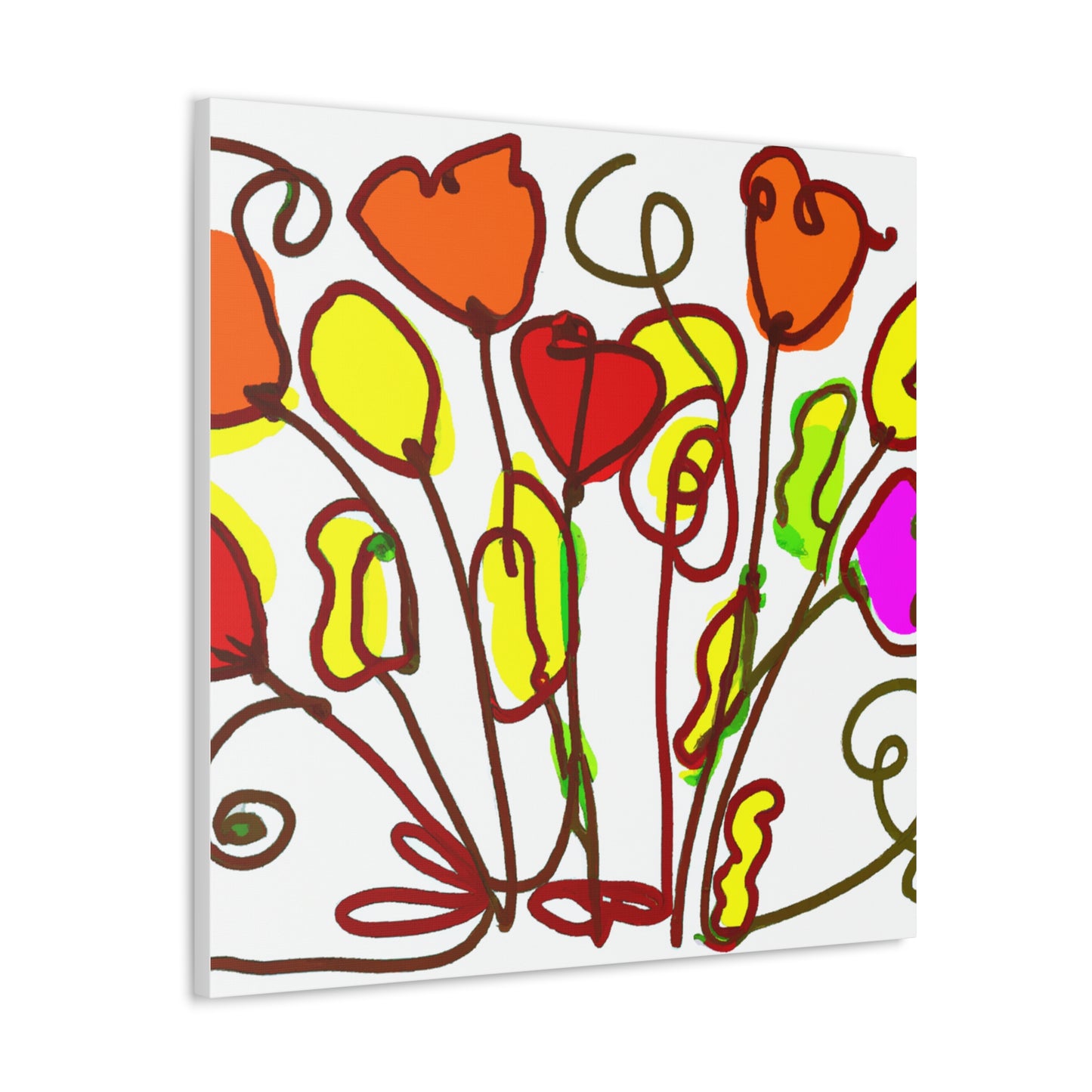 "Vibrant Flower Canvas Prints Inspired by Peter Max" by PenPencilArt