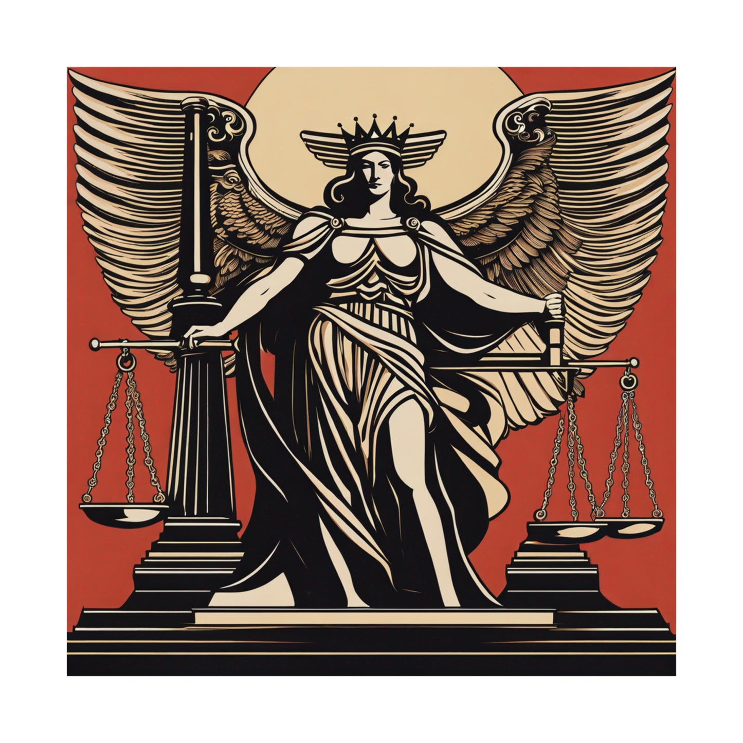 "Hariton Pushwagner-Inspired Justice Poster Print" by PenPencilArt