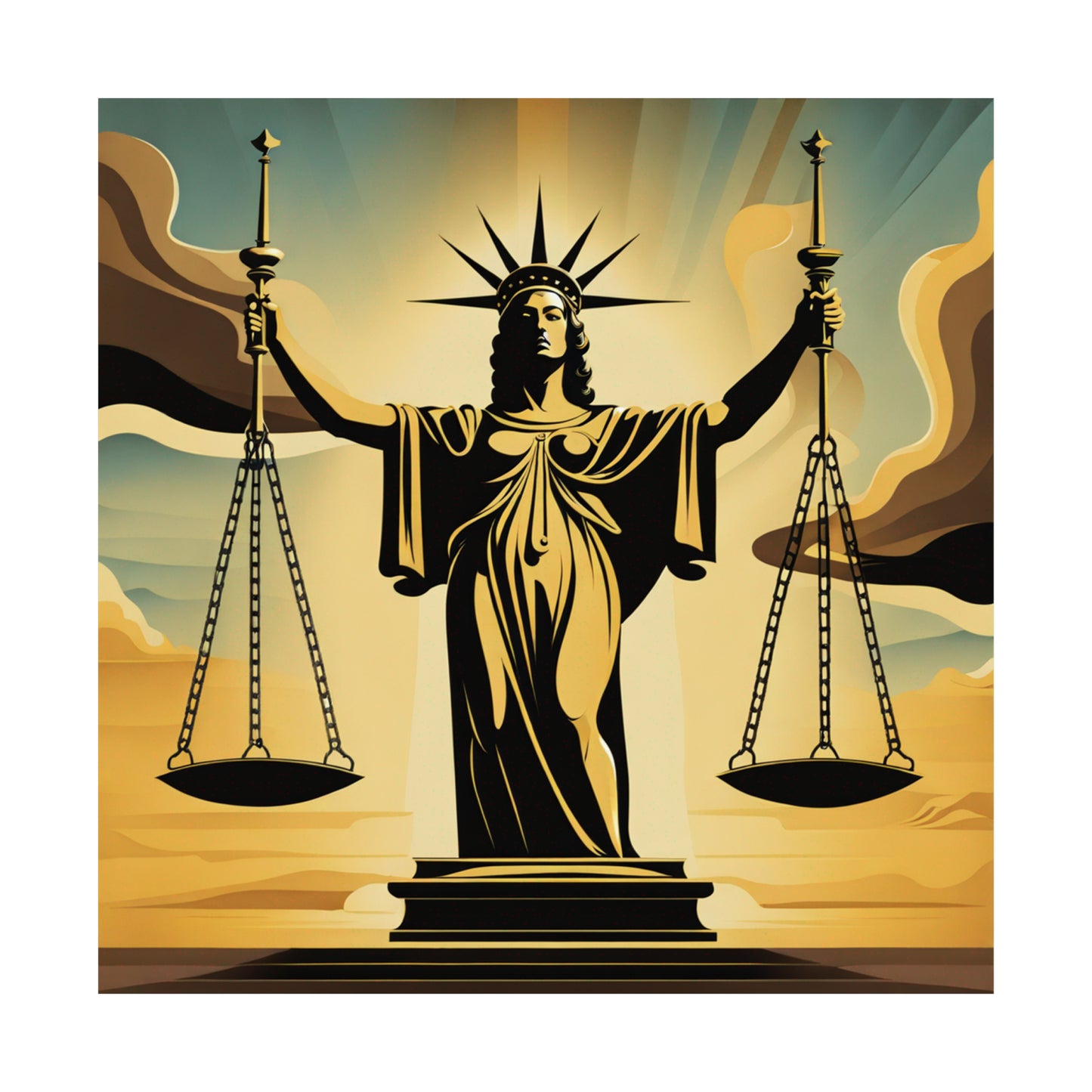 "Dalí-Inspired Justice Poster Print: An Eye-Catching Artwork" by PenPencilArt