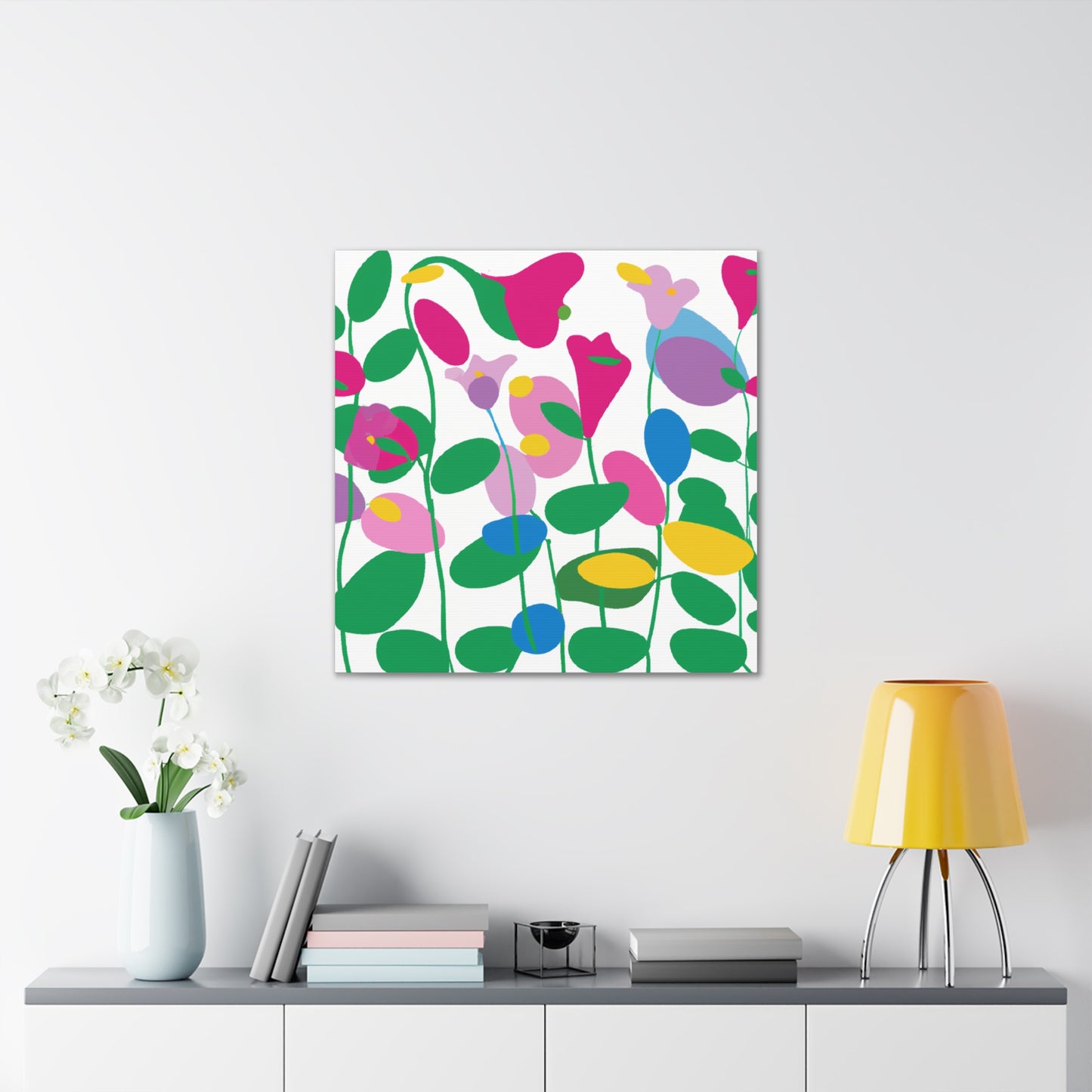 "Unique Flower Canvas Print Drawing Inspiration from Wassily Kandinsky" by PenPencilArt