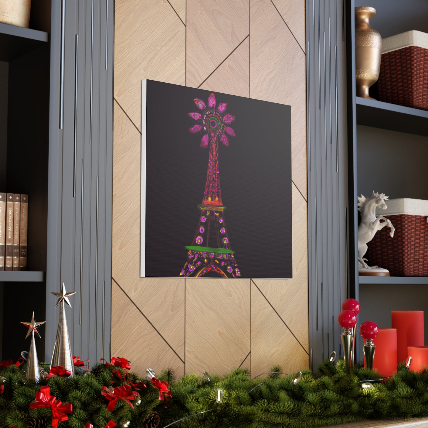 "Sparkling Eiffel Tower Canvas Print Inspired by Frida Kahlo" by PenPencilArt