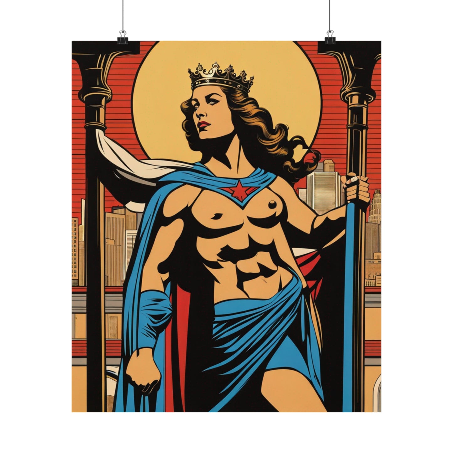 "Justice Print Poster by Mel Ramos-Inspired Styling" by PenPencilArt