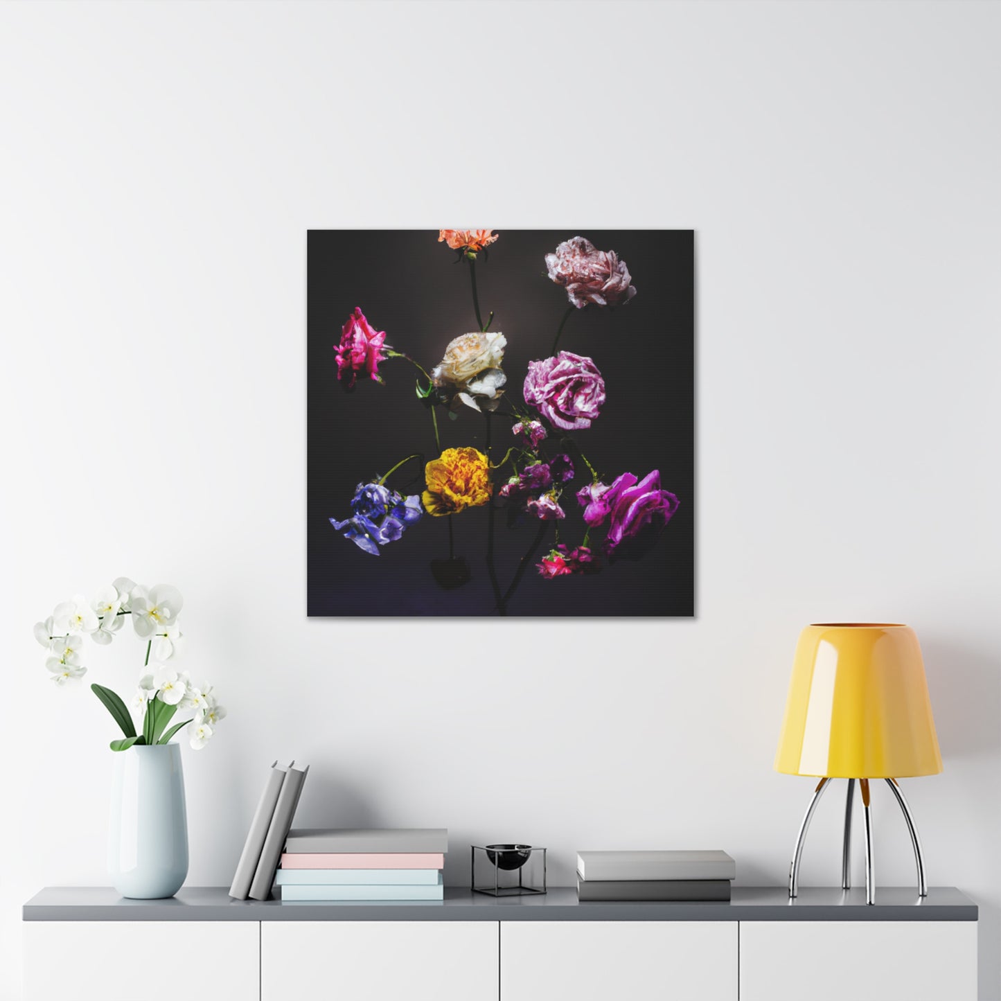 "Canvas Print of "Flowers in Mark Rothko-Inspired Style" by PenPencilArt