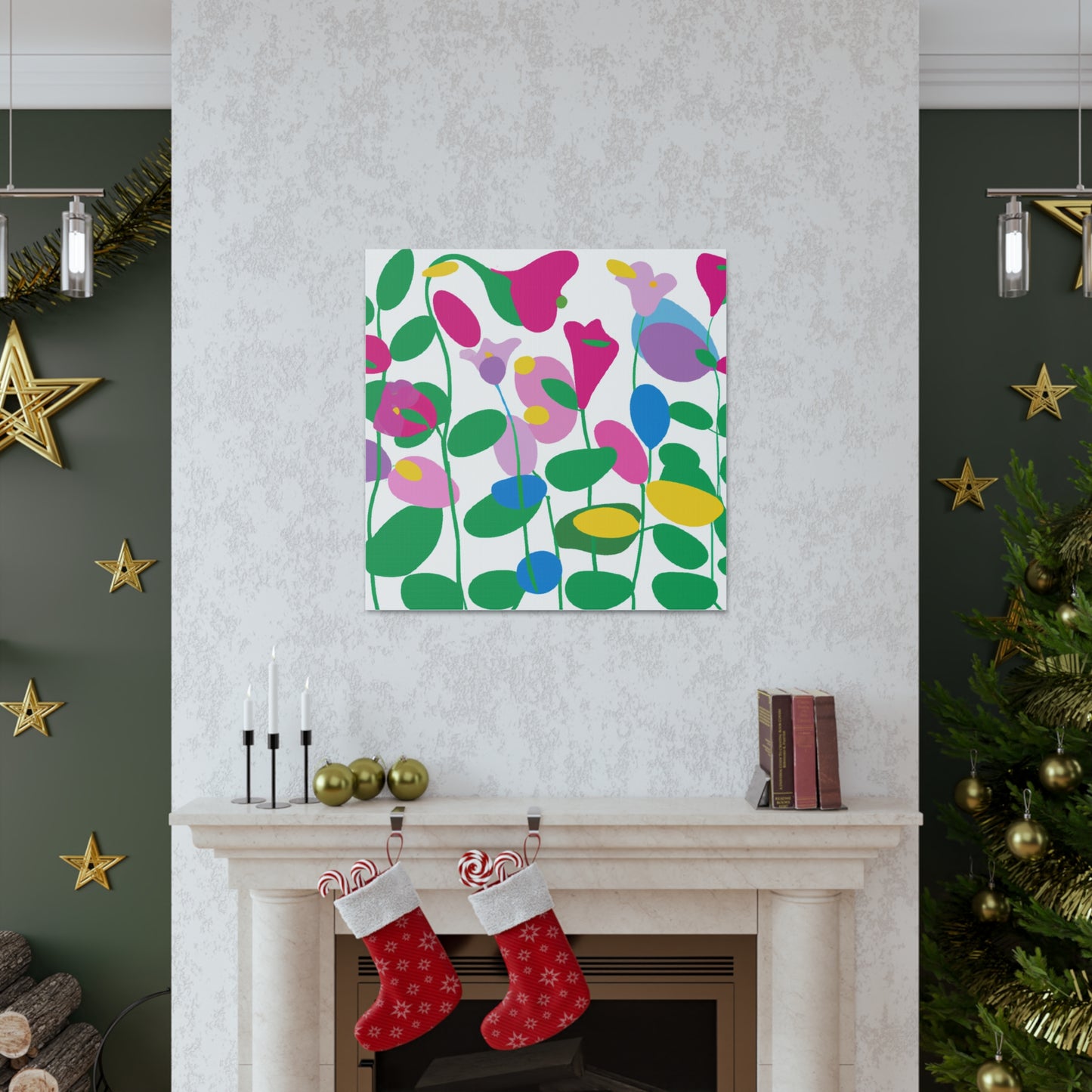 "Unique Flower Canvas Print Drawing Inspiration from Wassily Kandinsky" by PenPencilArt