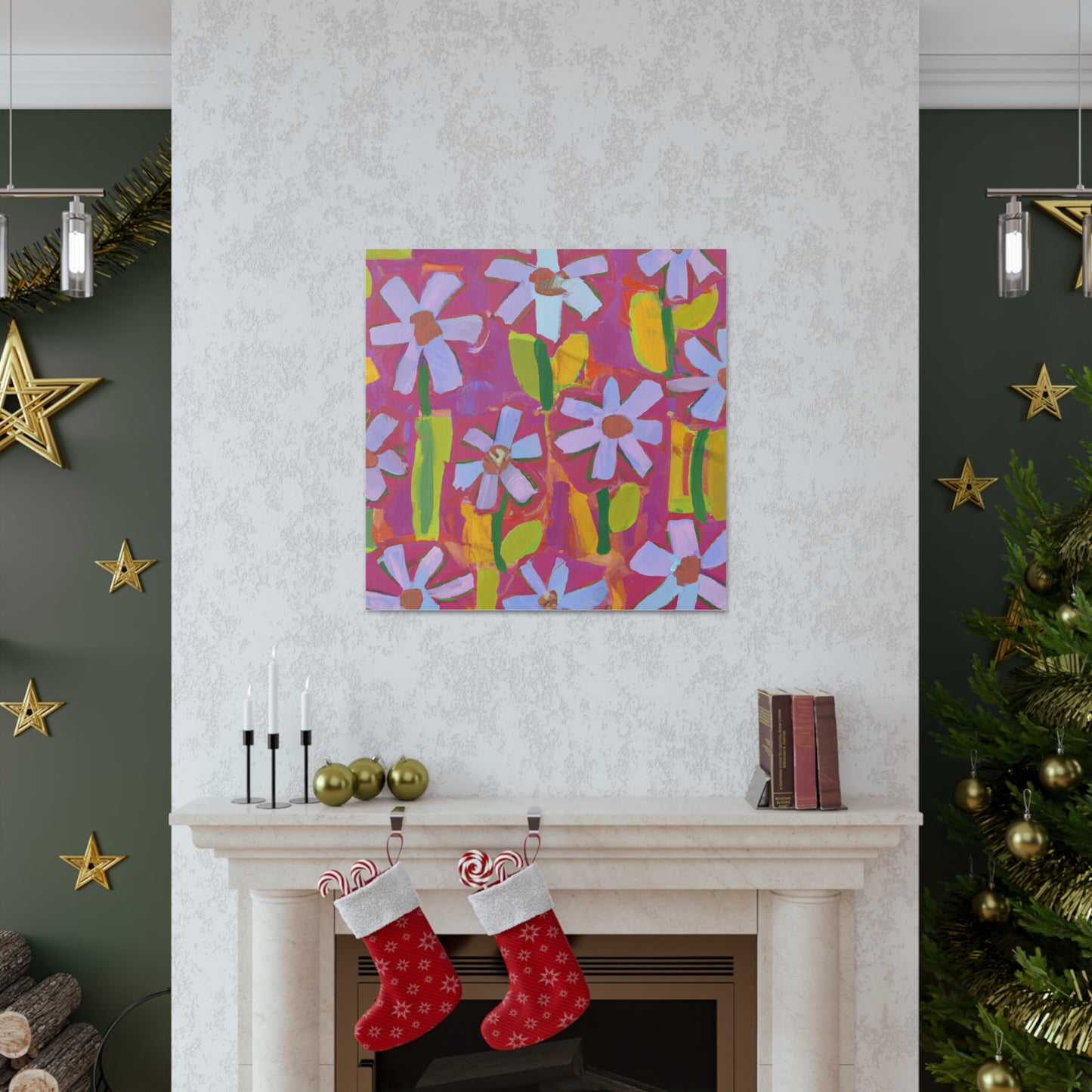 "Canvas Prints of Jasper Johns-Inspired Flowers" by PenPencilArt