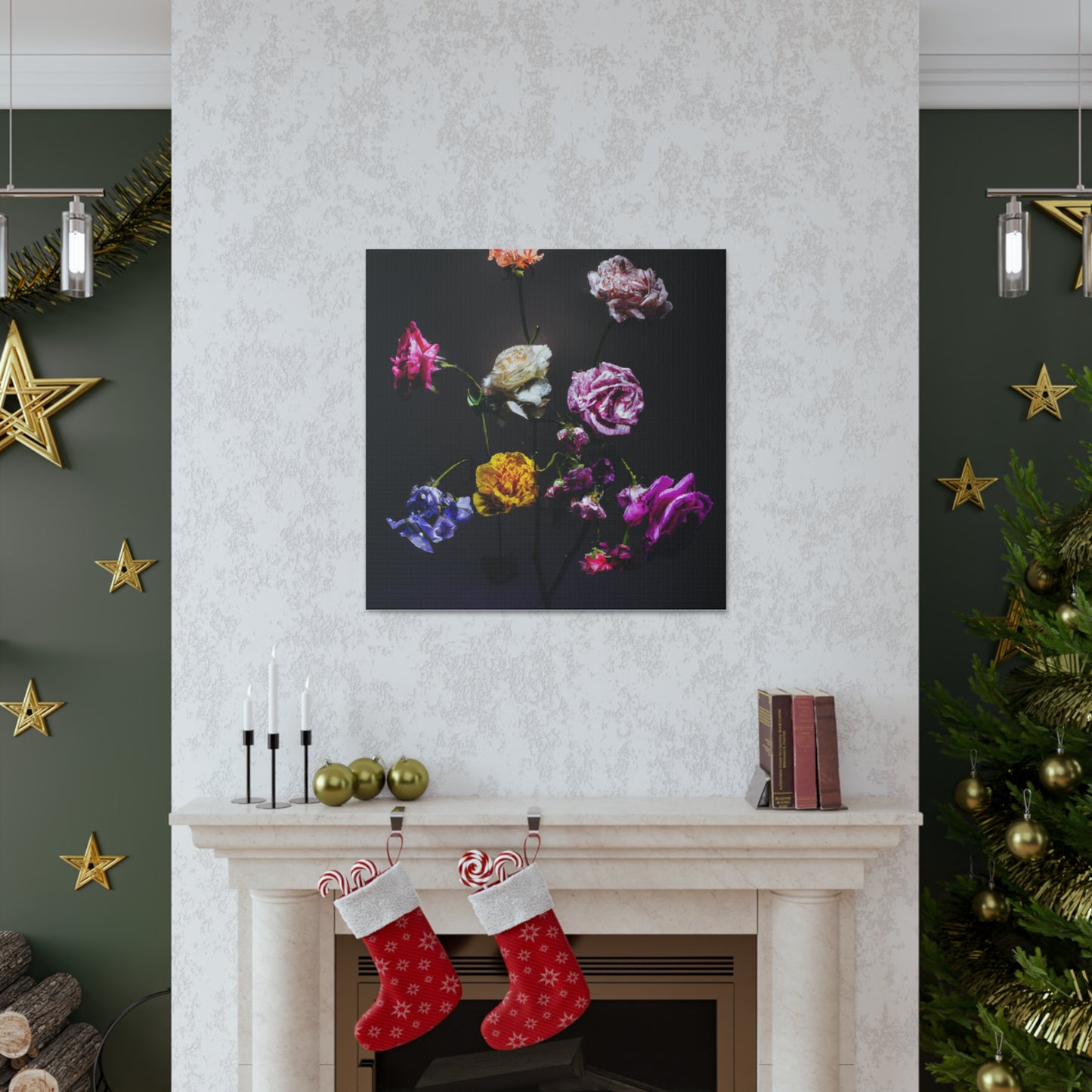 "Canvas Print of "Flowers in Mark Rothko-Inspired Style" by PenPencilArt