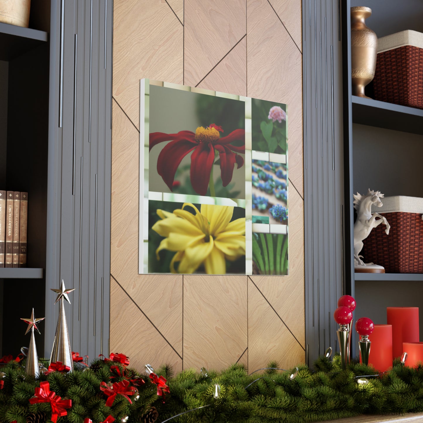 "Flowers Inspired by David Hockney - Canvas Prints" by PenPencilArt