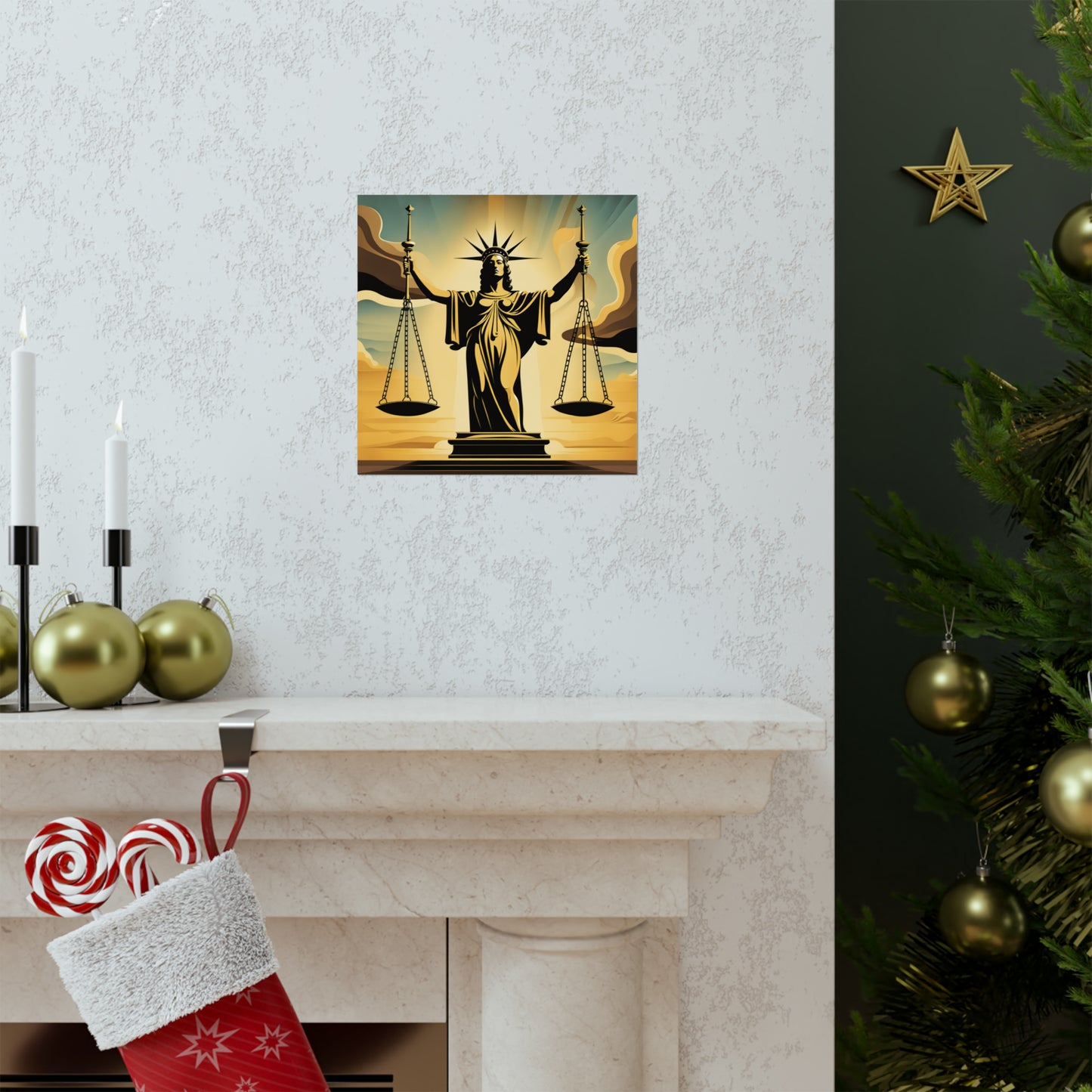 "Dalí-Inspired Justice Poster Print: An Eye-Catching Artwork" by PenPencilArt