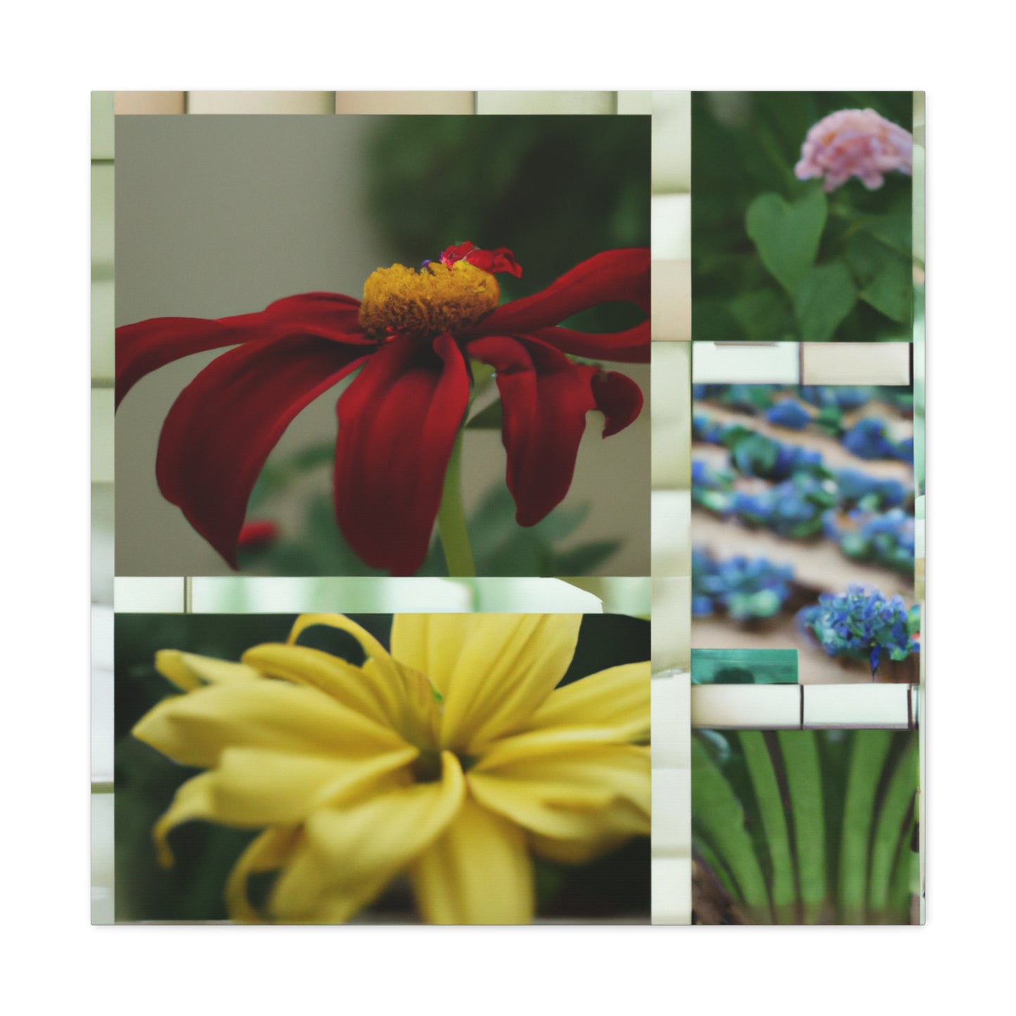 "Flowers Inspired by David Hockney - Canvas Prints" by PenPencilArt