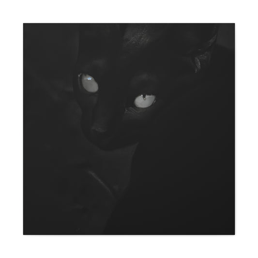 "Mel Ramos-Inspired Black Cat Canvas Print" by PenPencilArt
