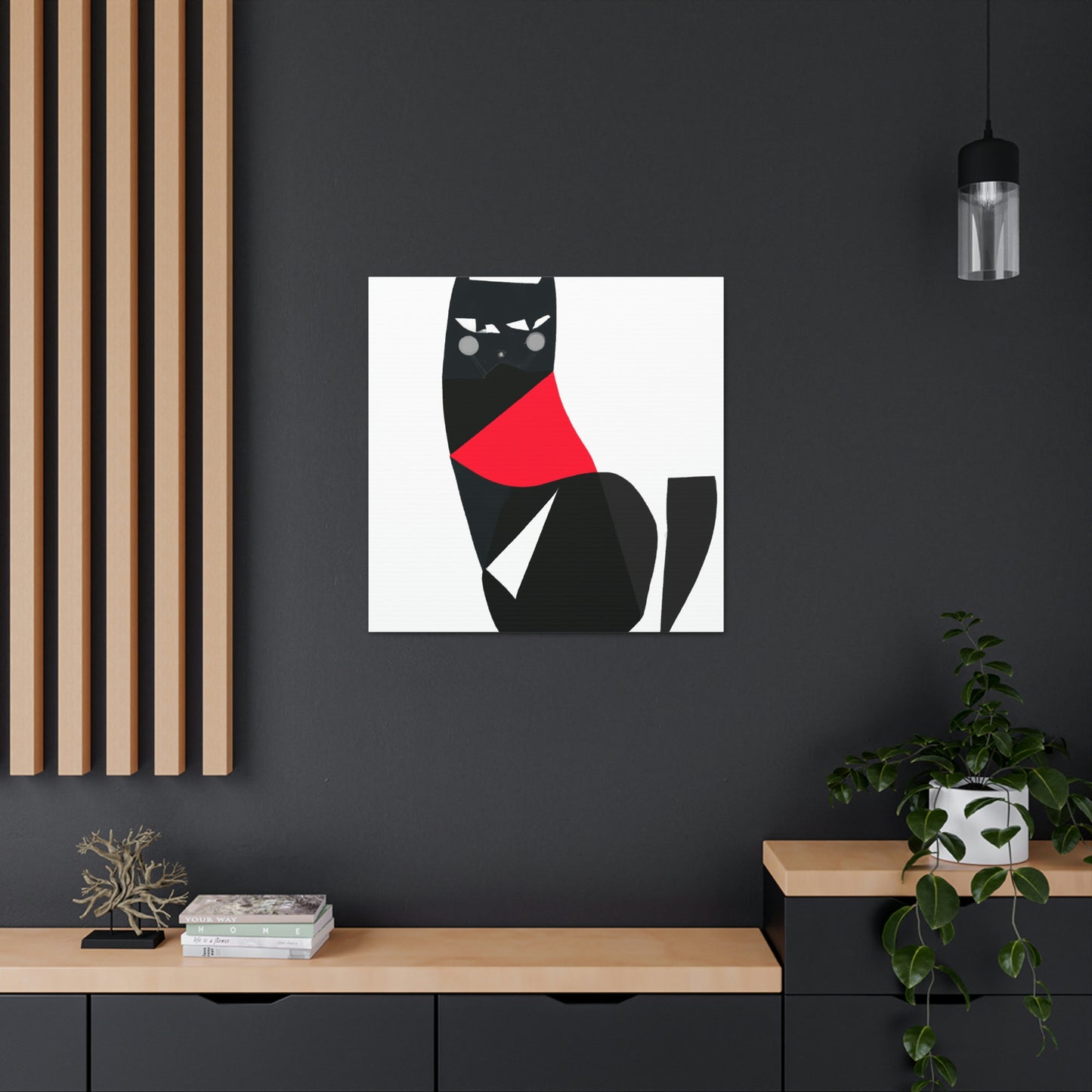 "Hariton Pushwagner-Inspired Black Cat Canvas Print" by PenPencilArt