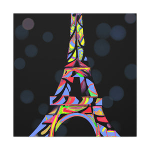 "Wassily Kandinsky-inspired Sparkling Eiffel Tower Canvas Print" by PenPencilArt