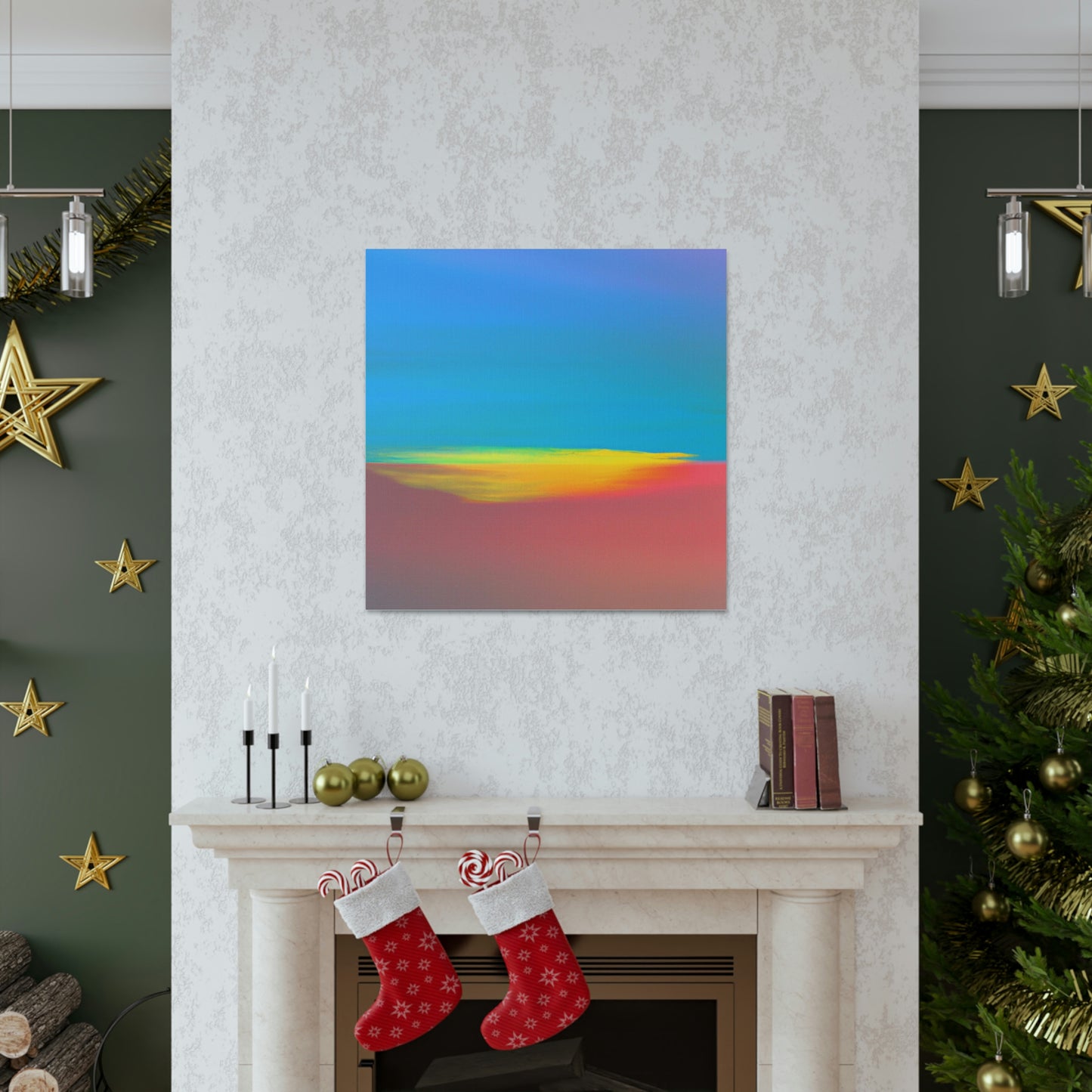 "Helen Frankenthaler-Inspired Sunrise Canvas Print" by PenPencilArt