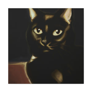 "Georgia O'Keeffe Inspired Black Cat Canvas Print" by PenPencilArt