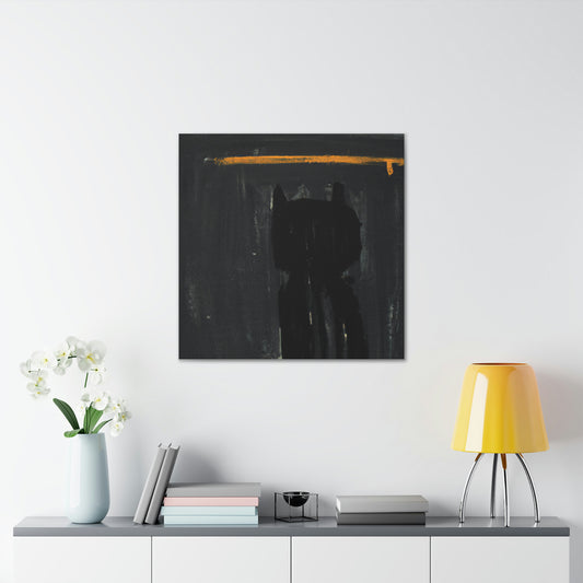"Black Cat Wall Art in a Style Inspired by Clyfford Still" by PenPencilArt