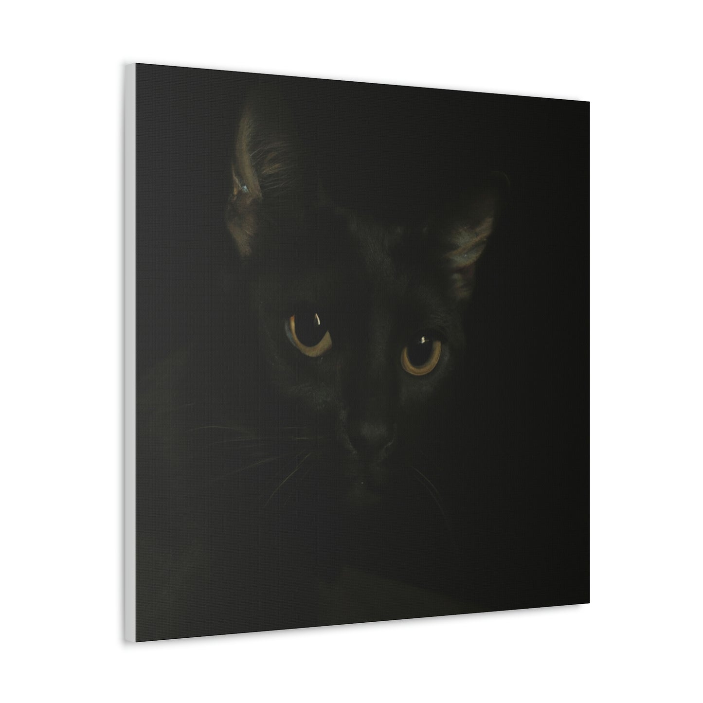 "Black Cat Wall Art in James Gill Style - Canvas Print" by PenPencilArt
