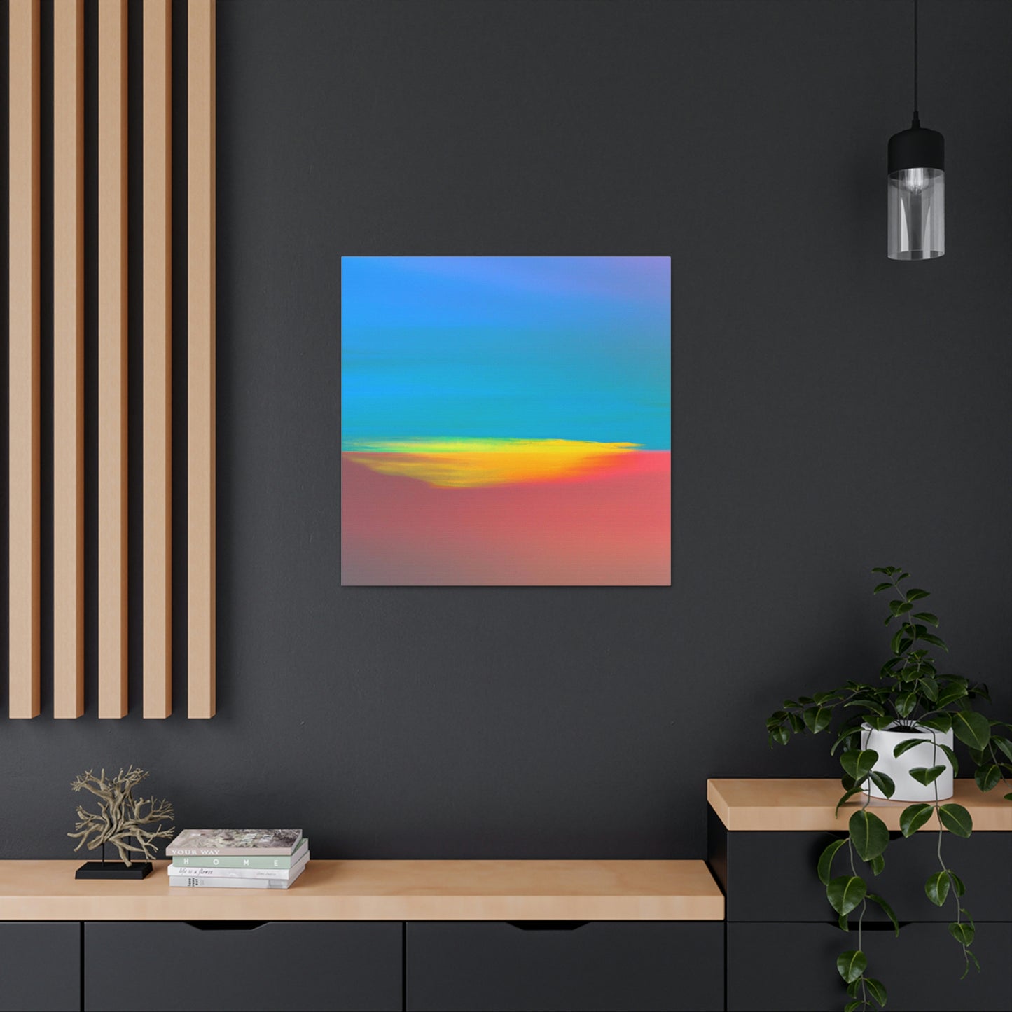 "Helen Frankenthaler-Inspired Sunrise Canvas Print" by PenPencilArt