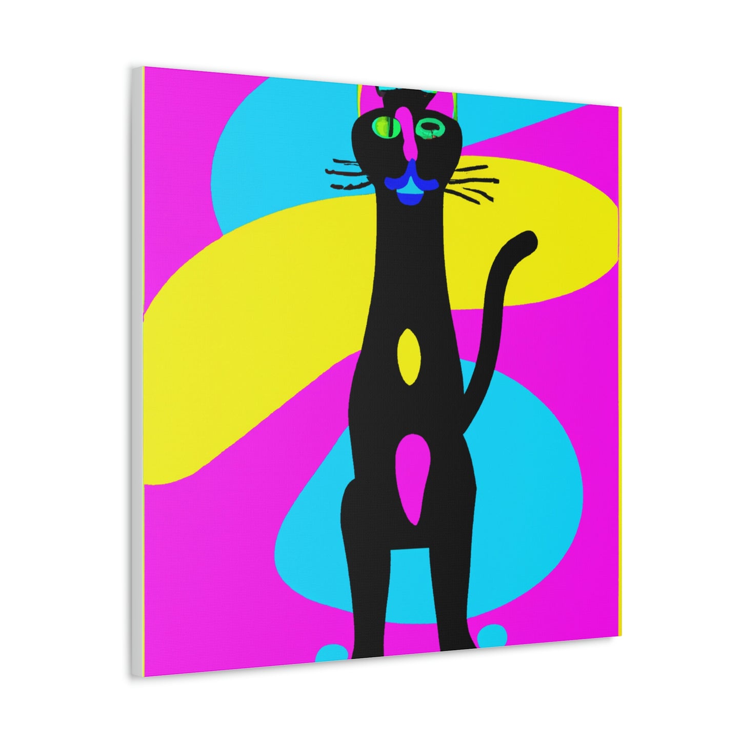 "Peter Max Inspired Black Cat Canvas Prints" by PenPencilArt