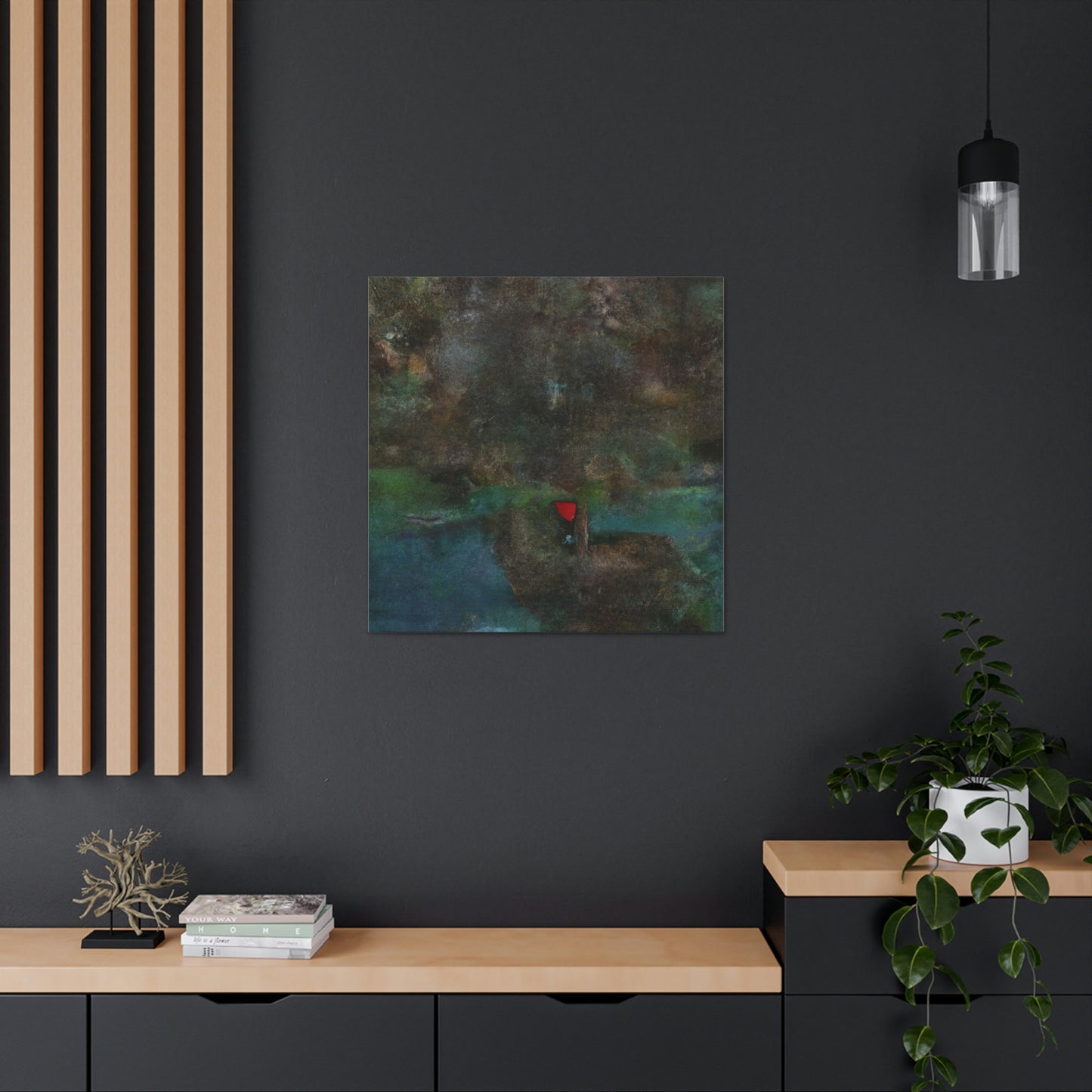 "Canvas Print - Black Cat in Mark Rothko-Inspired Style" by PenPencilArt