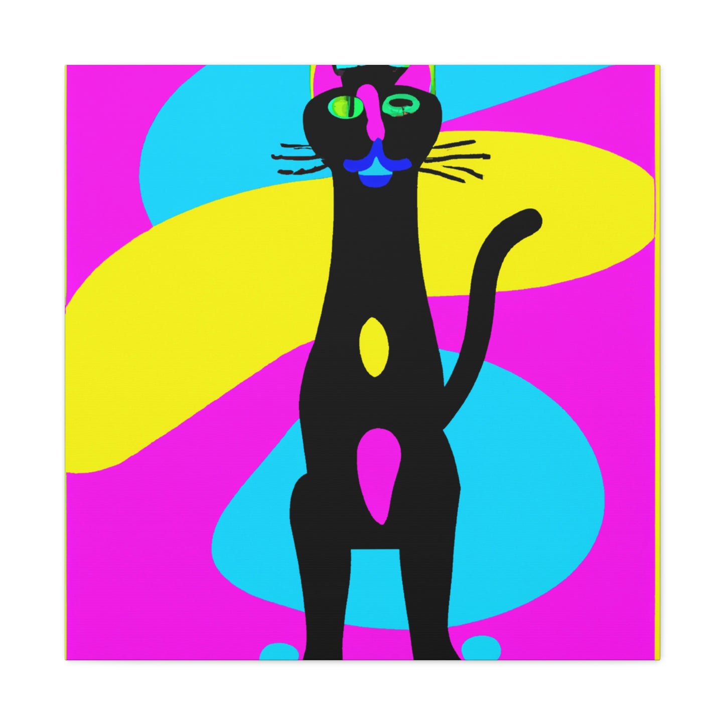"Peter Max Inspired Black Cat Canvas Prints" by PenPencilArt
