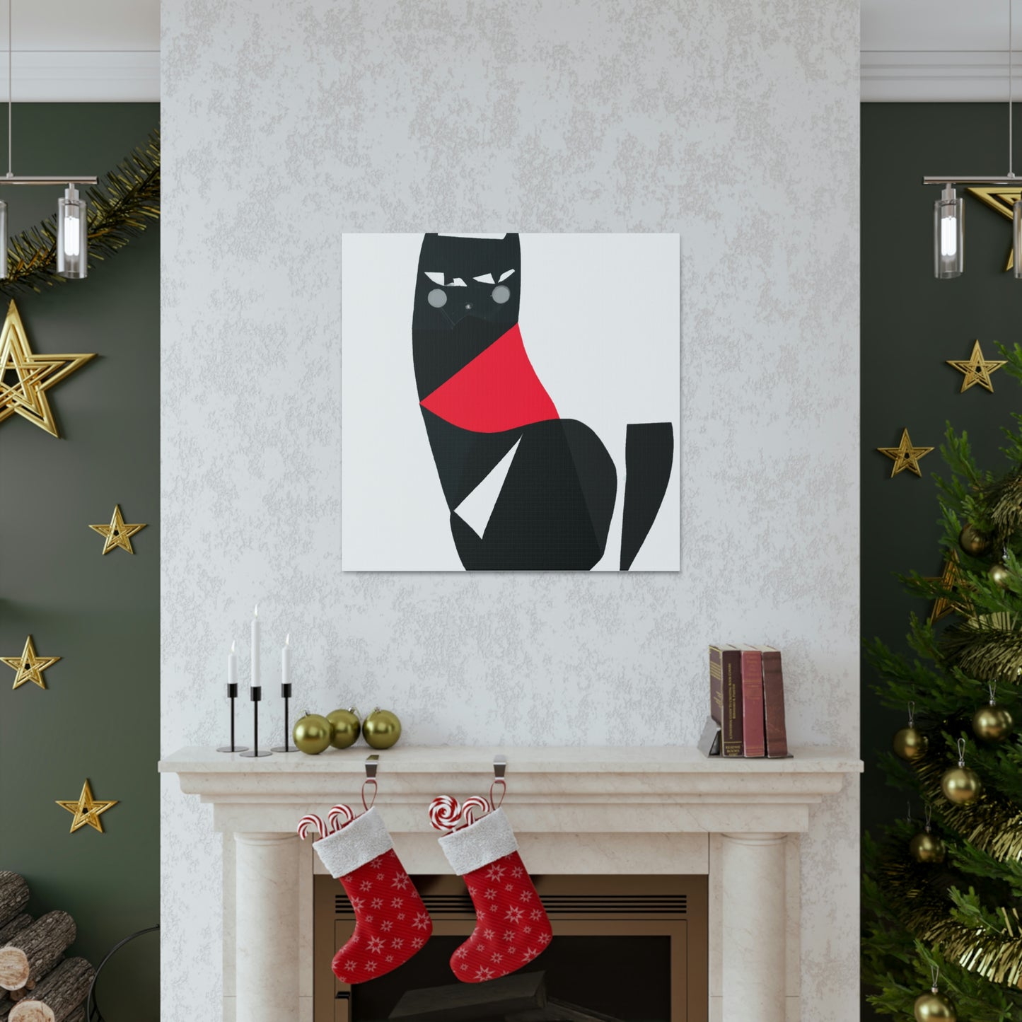 "Hariton Pushwagner-Inspired Black Cat Canvas Print" by PenPencilArt