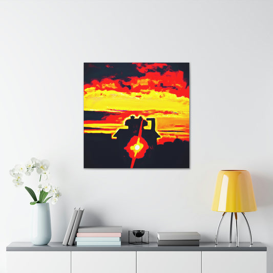 "Banksy-Style Sunrise Canvas Print" by PenPencilArt