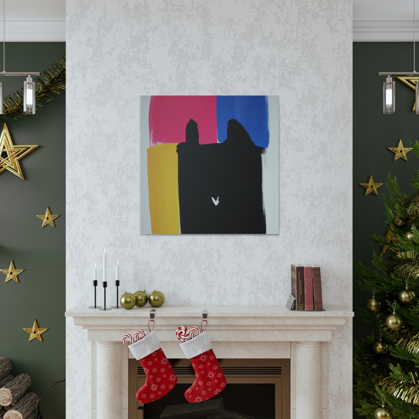 "Helen Frankenthaler Inspired Canvas Print of Black Cat" by PenPencilArt