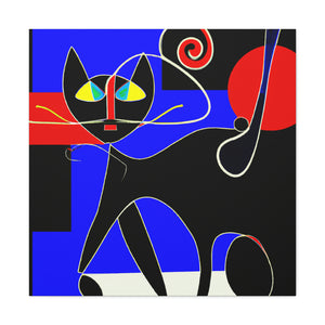 "Black Cat Canvas Print Inspired by Wassily Kandinsky" by PenPencilArt