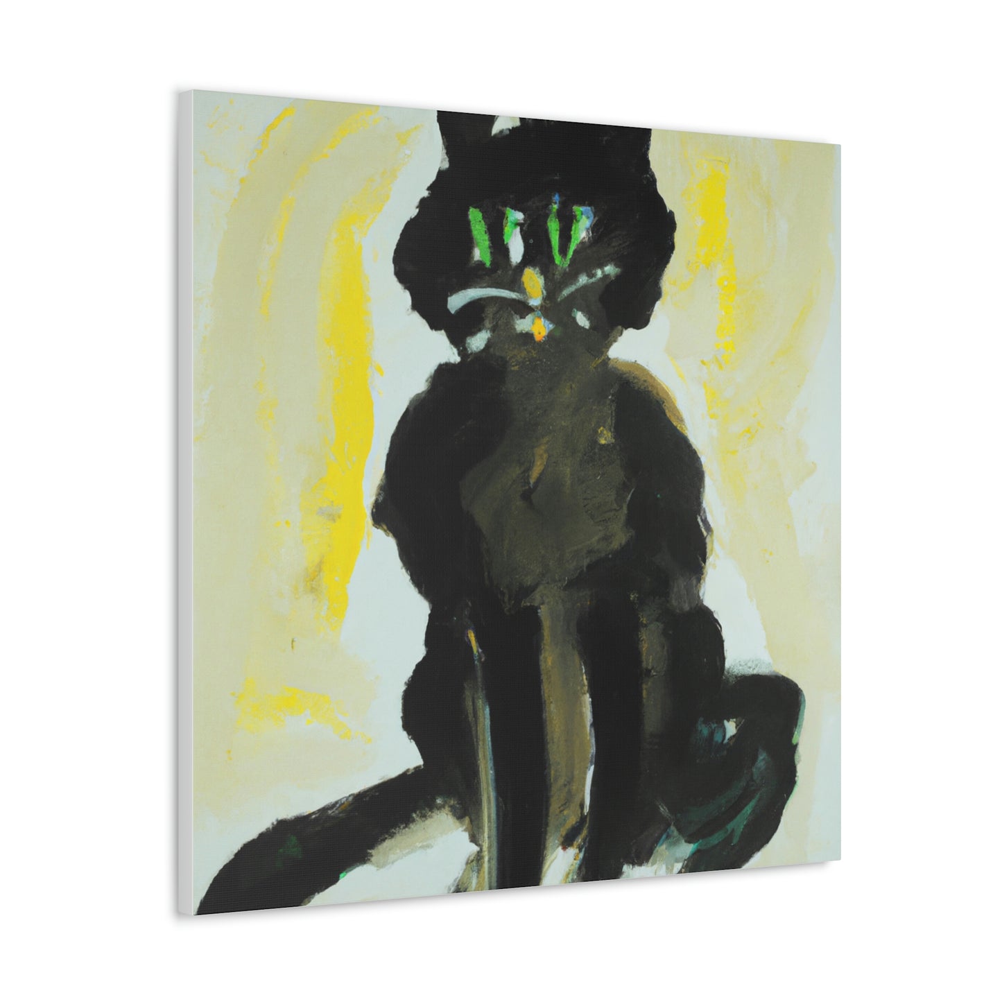"Black Cat Inspired by Willem de Kooning Canvas Print" by PenPencilArt
